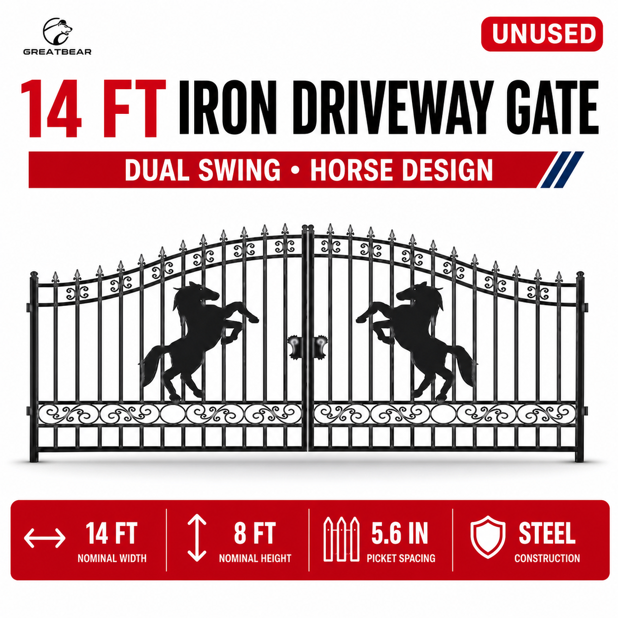 Unused Greatbear Iron Gate 14' - Horse - EPE foam (MSRP: $2,200)