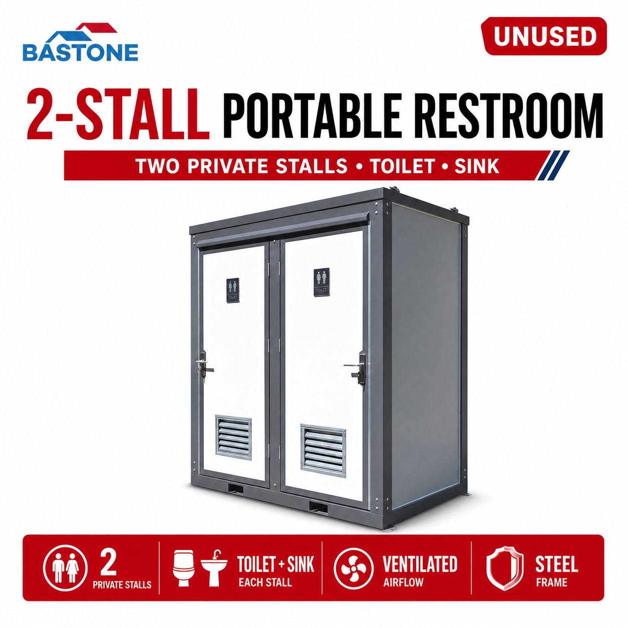 Unused Bastone Mobile Toilets 2-Closestools (MSRP: $7,000)