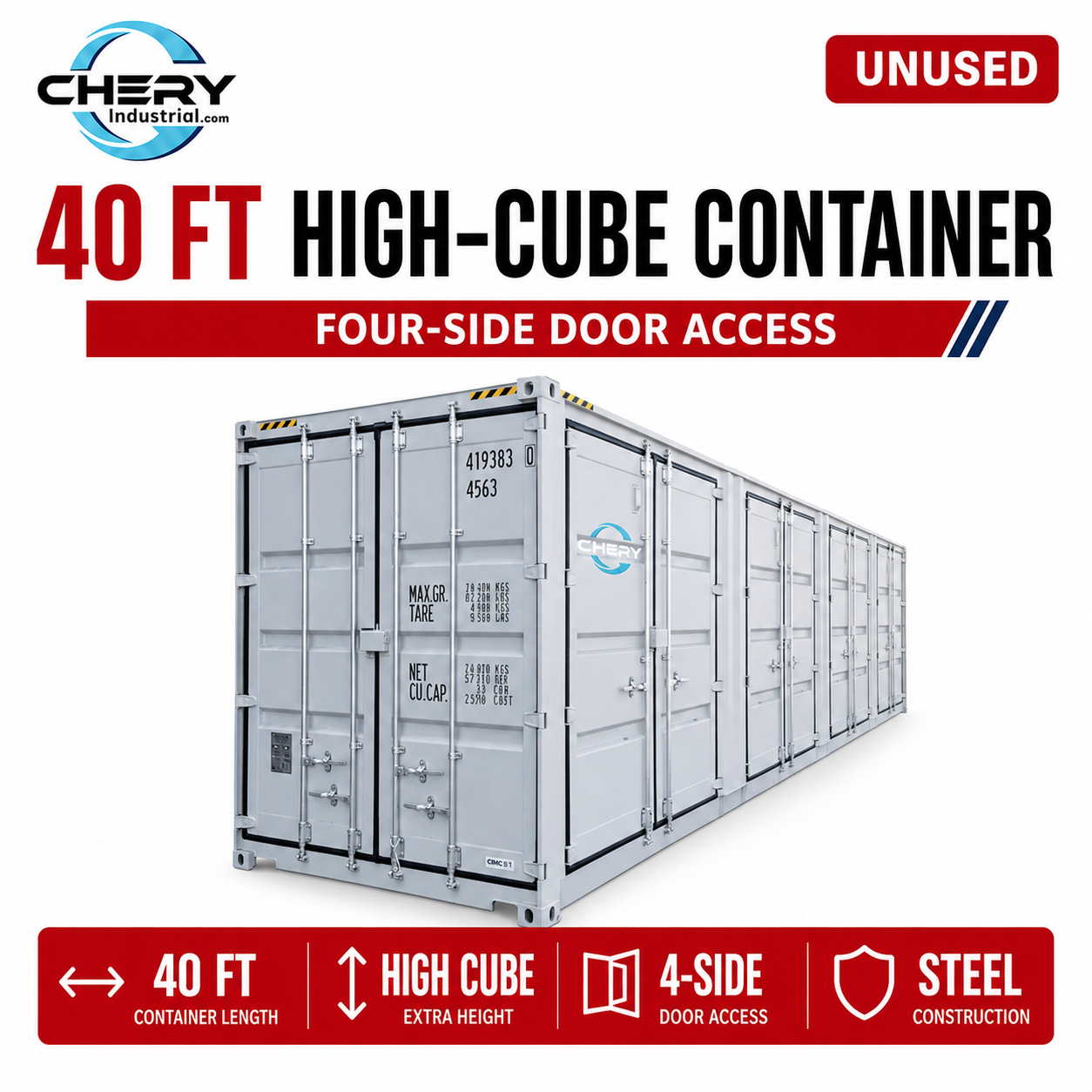 Unused High Cube Two Doors Container 40' with Logo (MSRP: $15,000)
