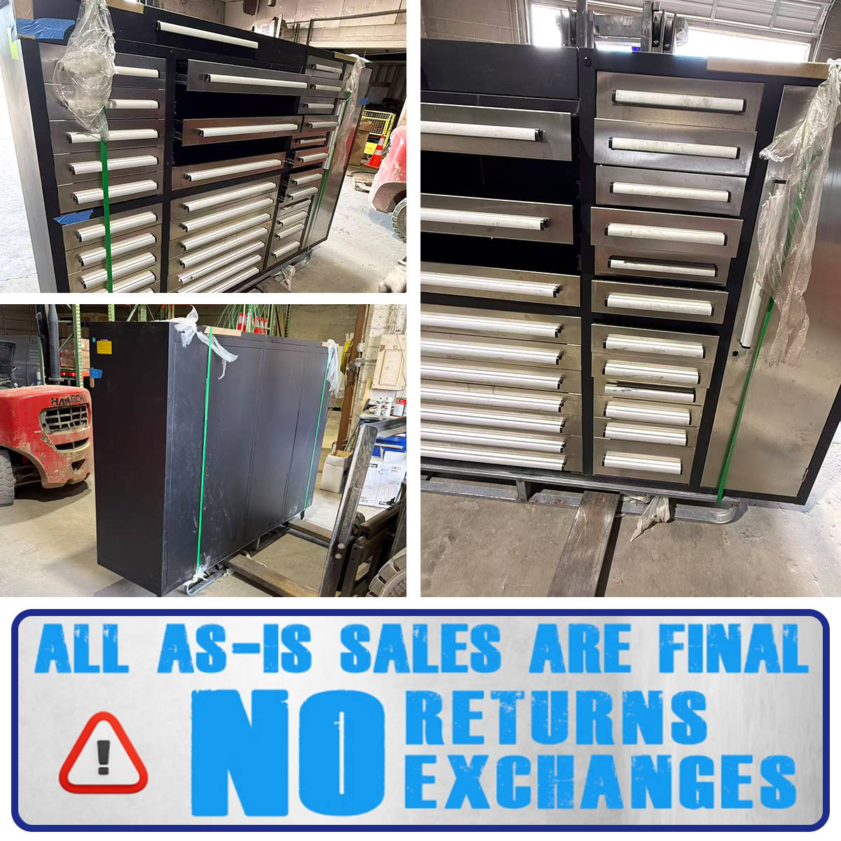 Unused 7ft Garage Storage Cabinet (35 Drawers & 1 Cabinet)