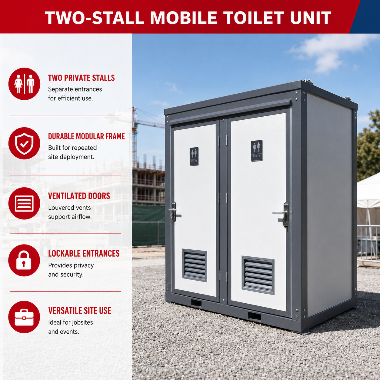 Unused Bastone Mobile Toilets 2-Closestools (MSRP: $7,000)