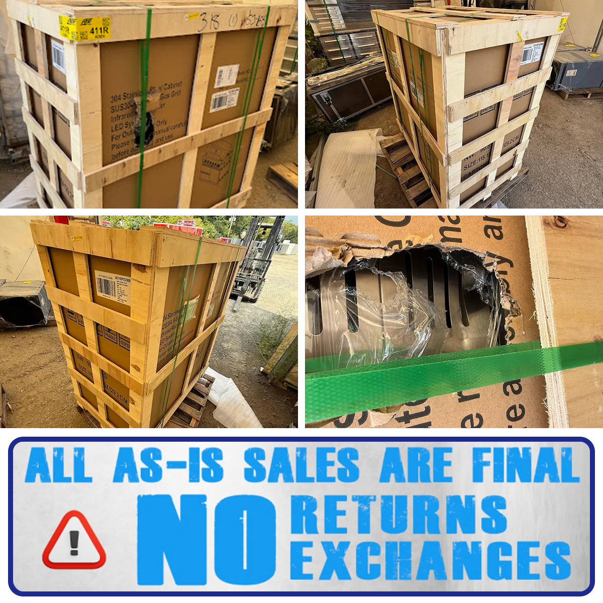 Unused 101" 6-Burner 85,000 BTU Outdoor Kitchen Island Grill with Storage Cabinets & Drawers