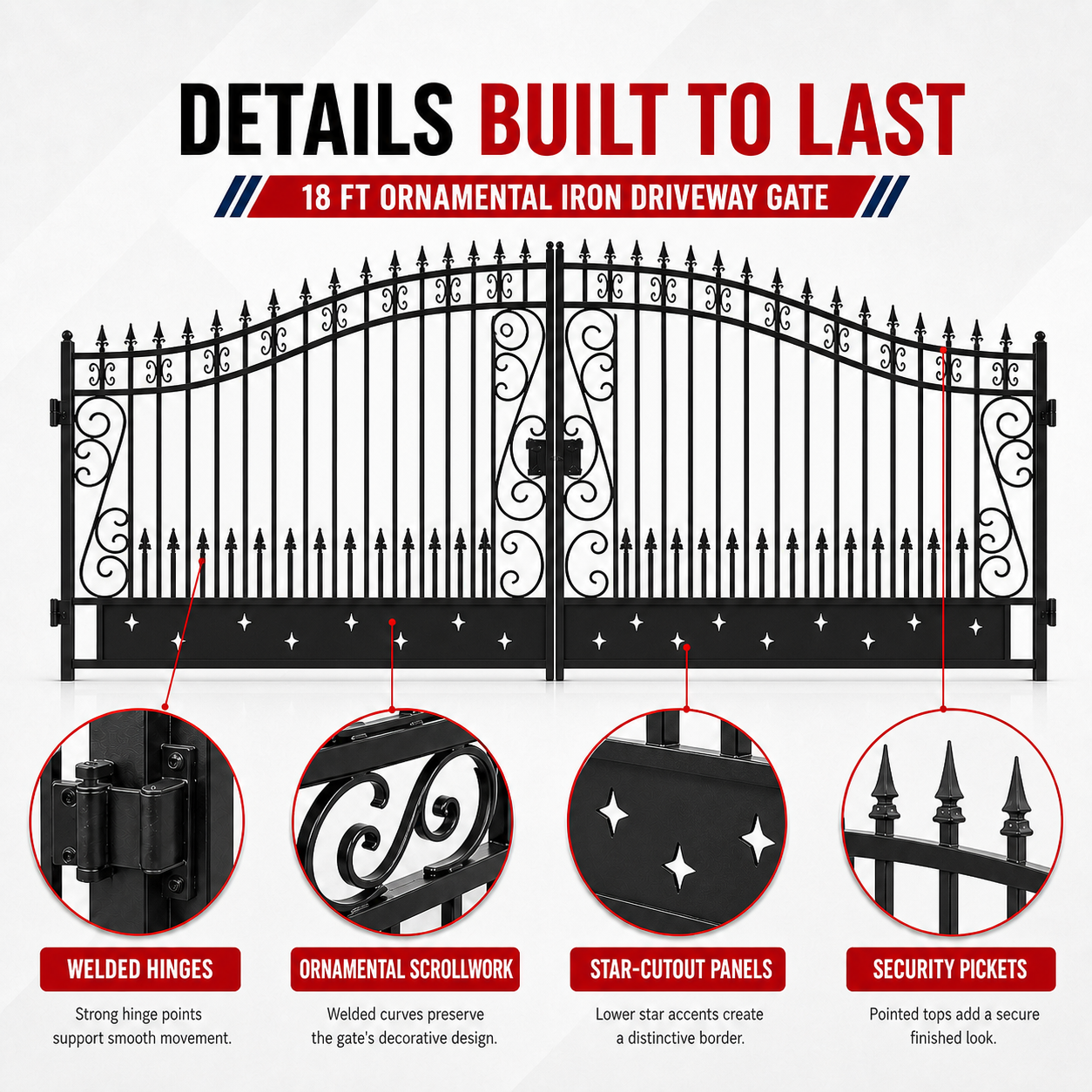 Unused Greatbear 18ft Iron Gate. artwork Star in the Middle - EPE foam (MSRP: $2,400)