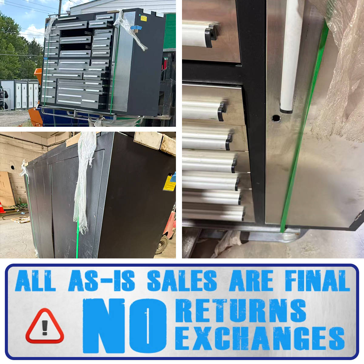 Unused 7ft Garage Storage Cabinet (35 Drawers & 1 Cabinet)
