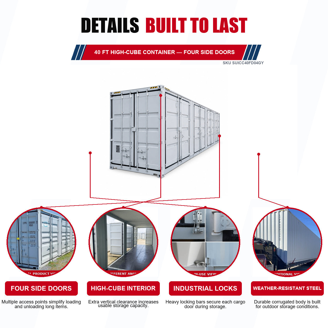 Unused High Cube Two Doors Container 40' with Logo (MSRP: $15,000)