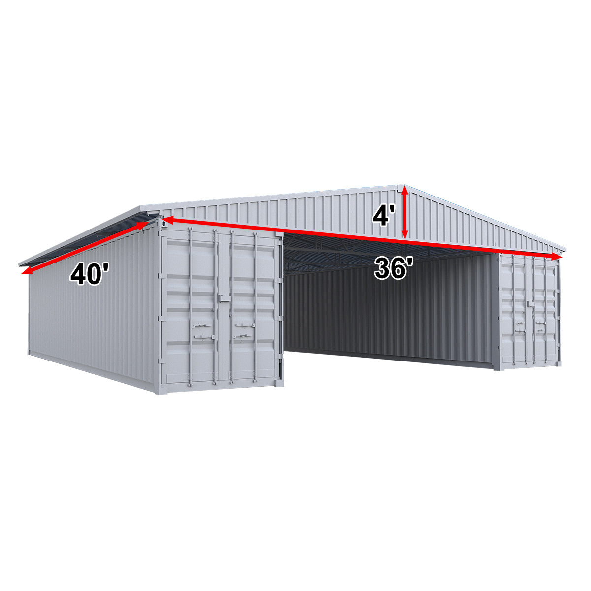 Unused W36'xL40'xH4' Steel Shipping Container Roof Kit