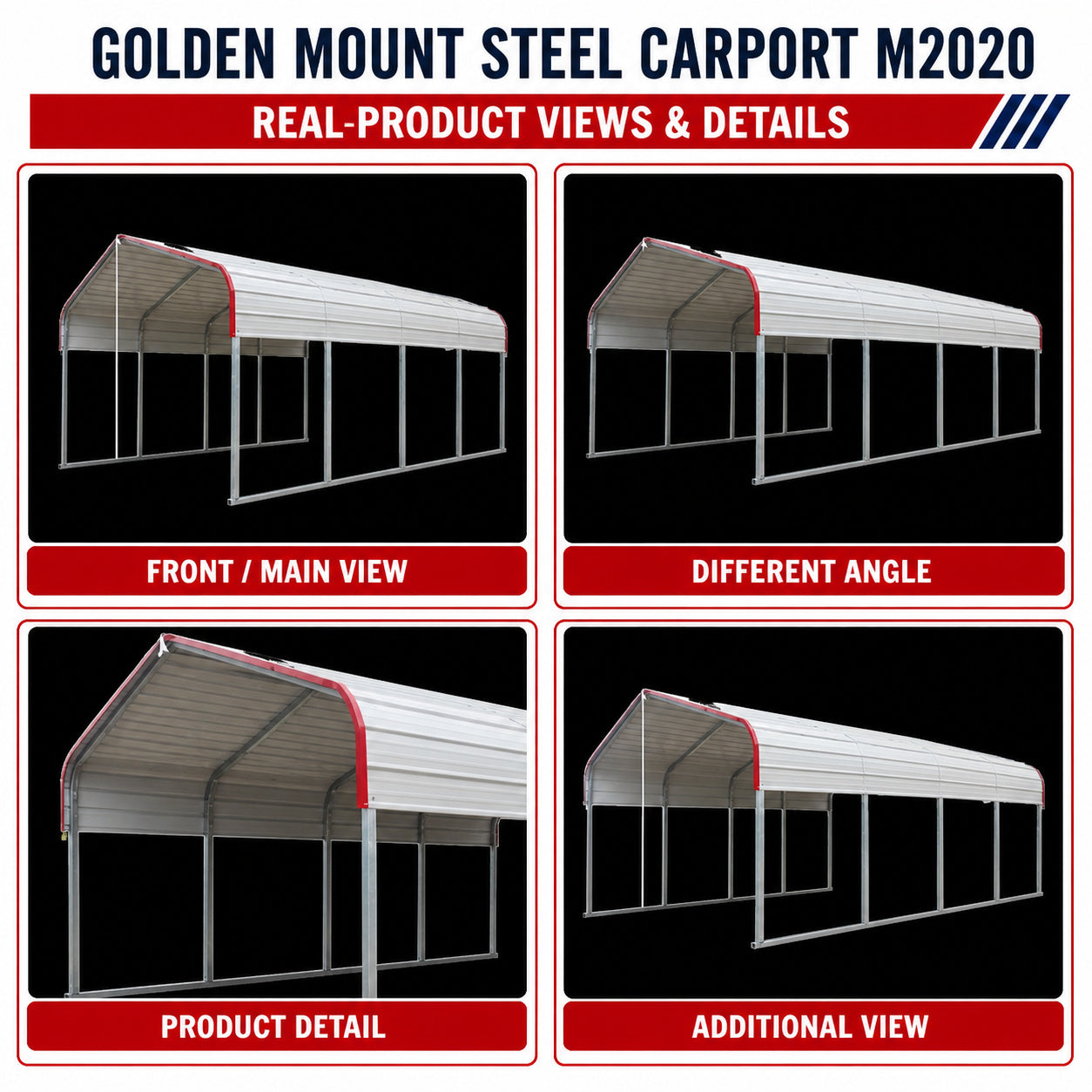 Unused Golden Mount Steel Carport M2020 (MSRP: $2,900)