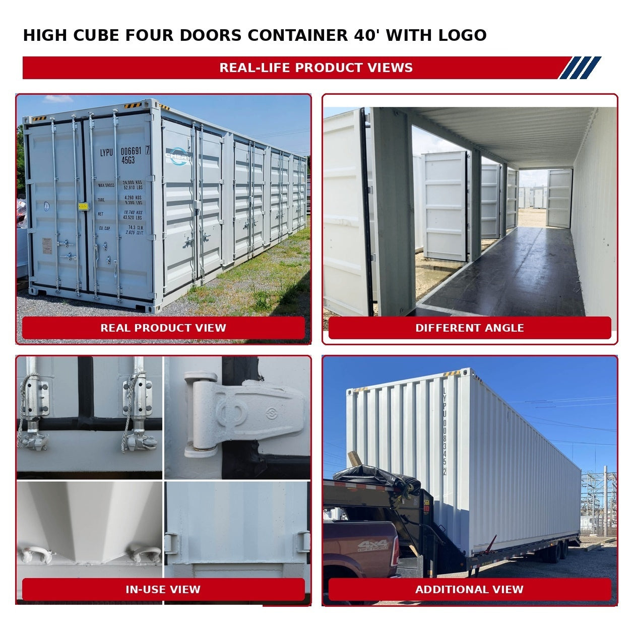Unused High Cube Two Doors Container 40' with Logo (MSRP: $15,000)