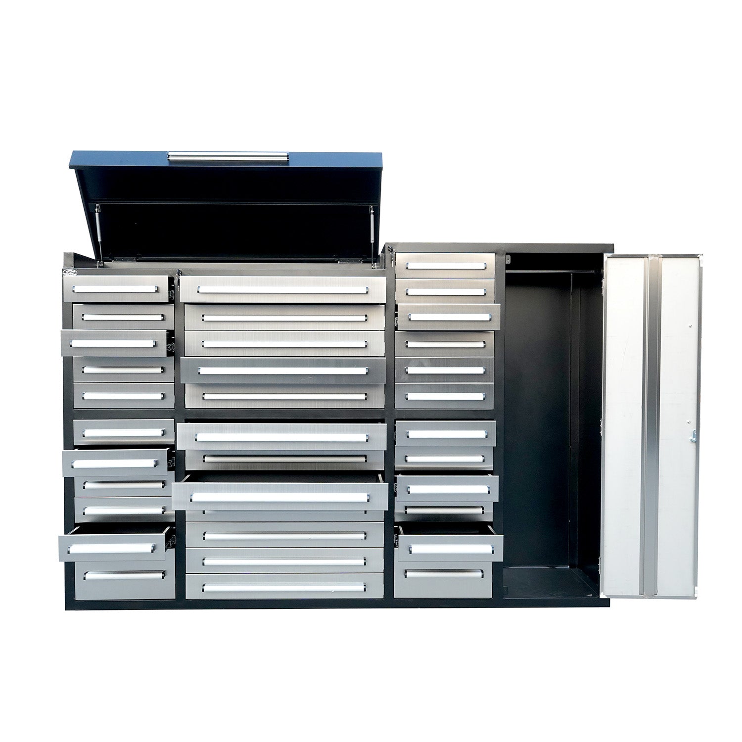 Unused 7ft Garage Storage Cabinet (35 Drawers & 1 Cabinet)
