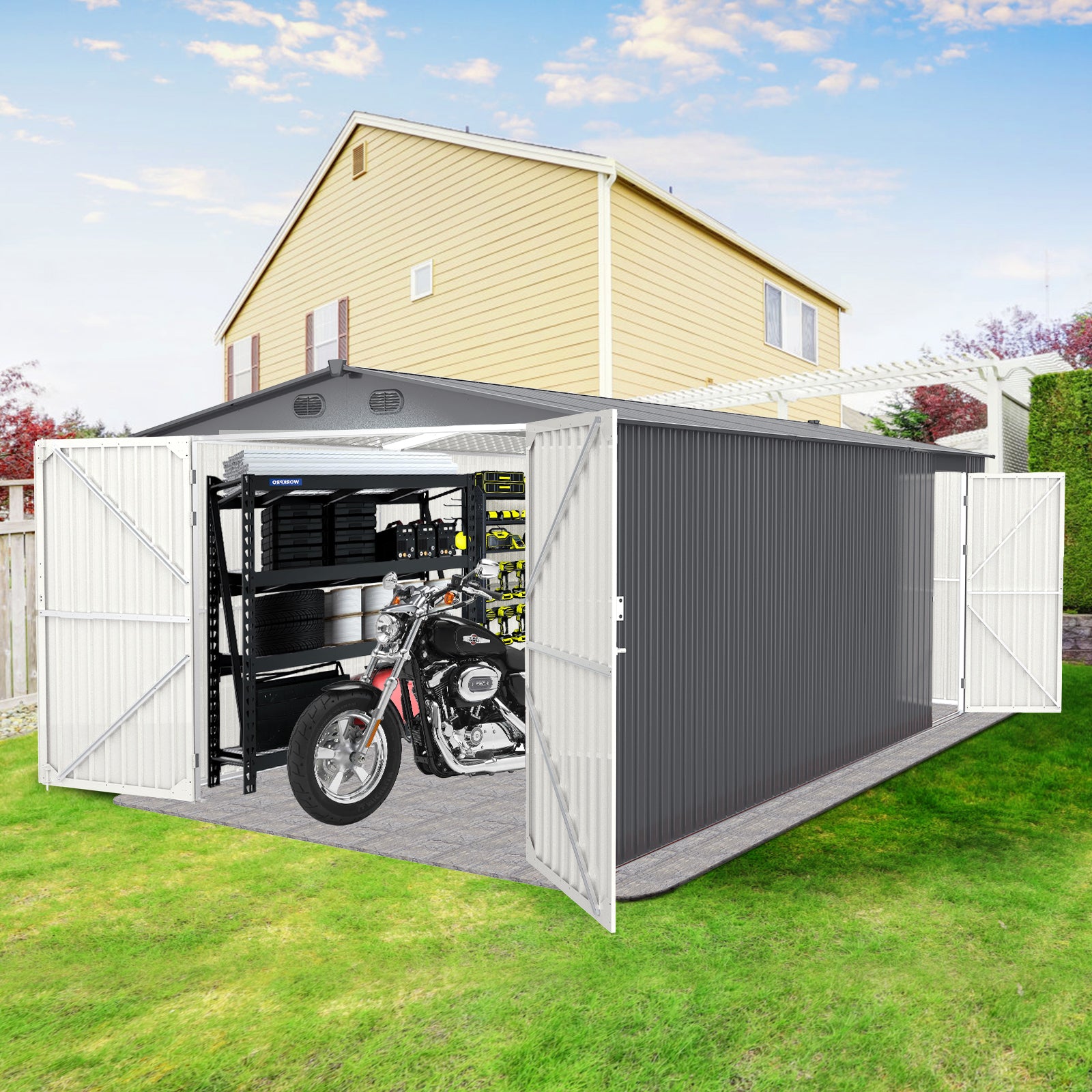 Metal Storage Shed 10x20 ft (MSRP: $1,999)