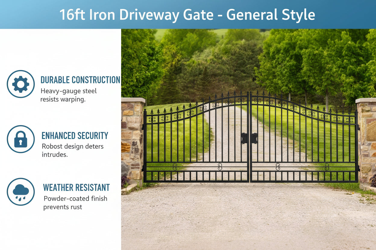Unused Greatbear 16ft lron Gate. General Style. no decor - EPE foam (MSRP: $2,300)