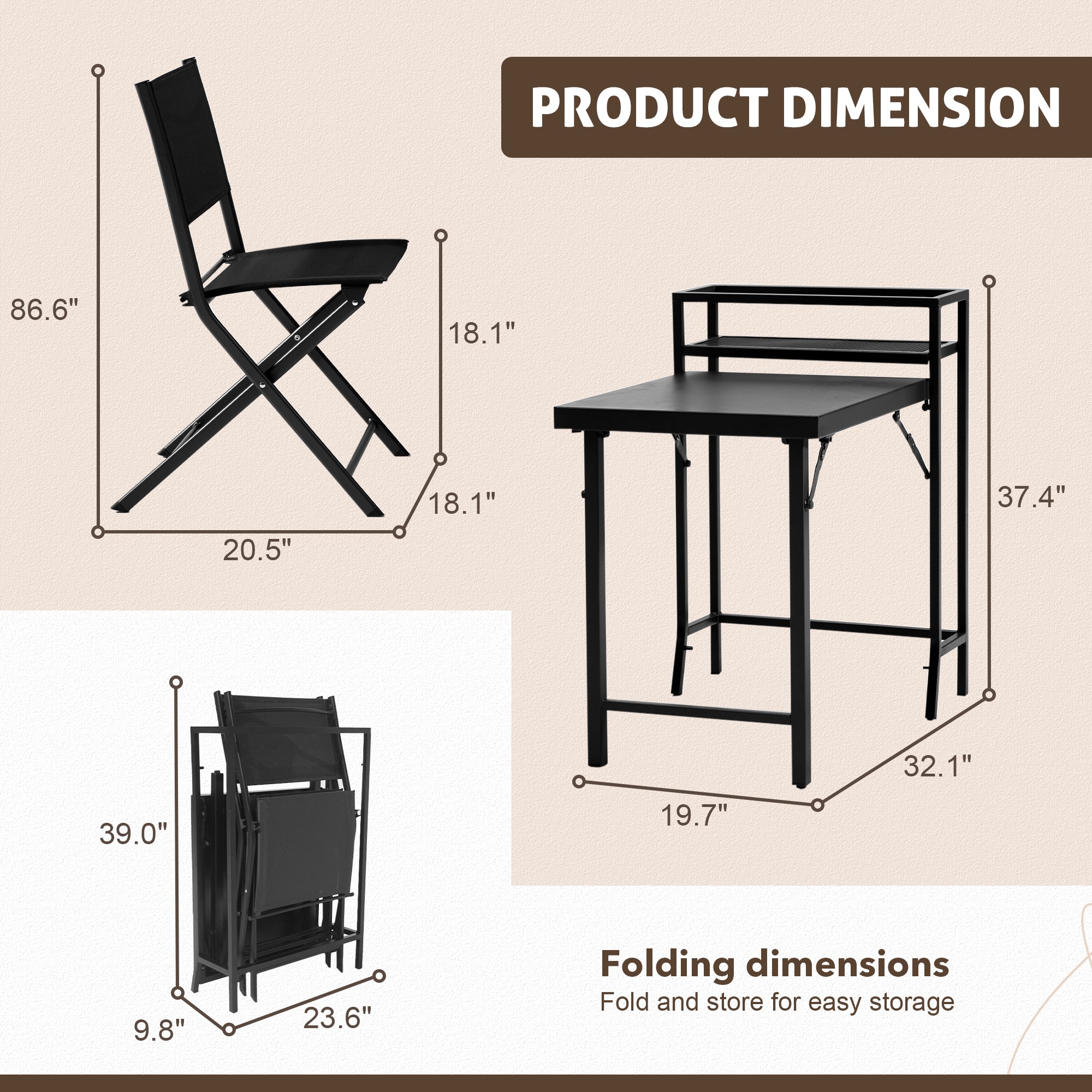 Unused Aote Patio Bistro Set (MSRP: $289)