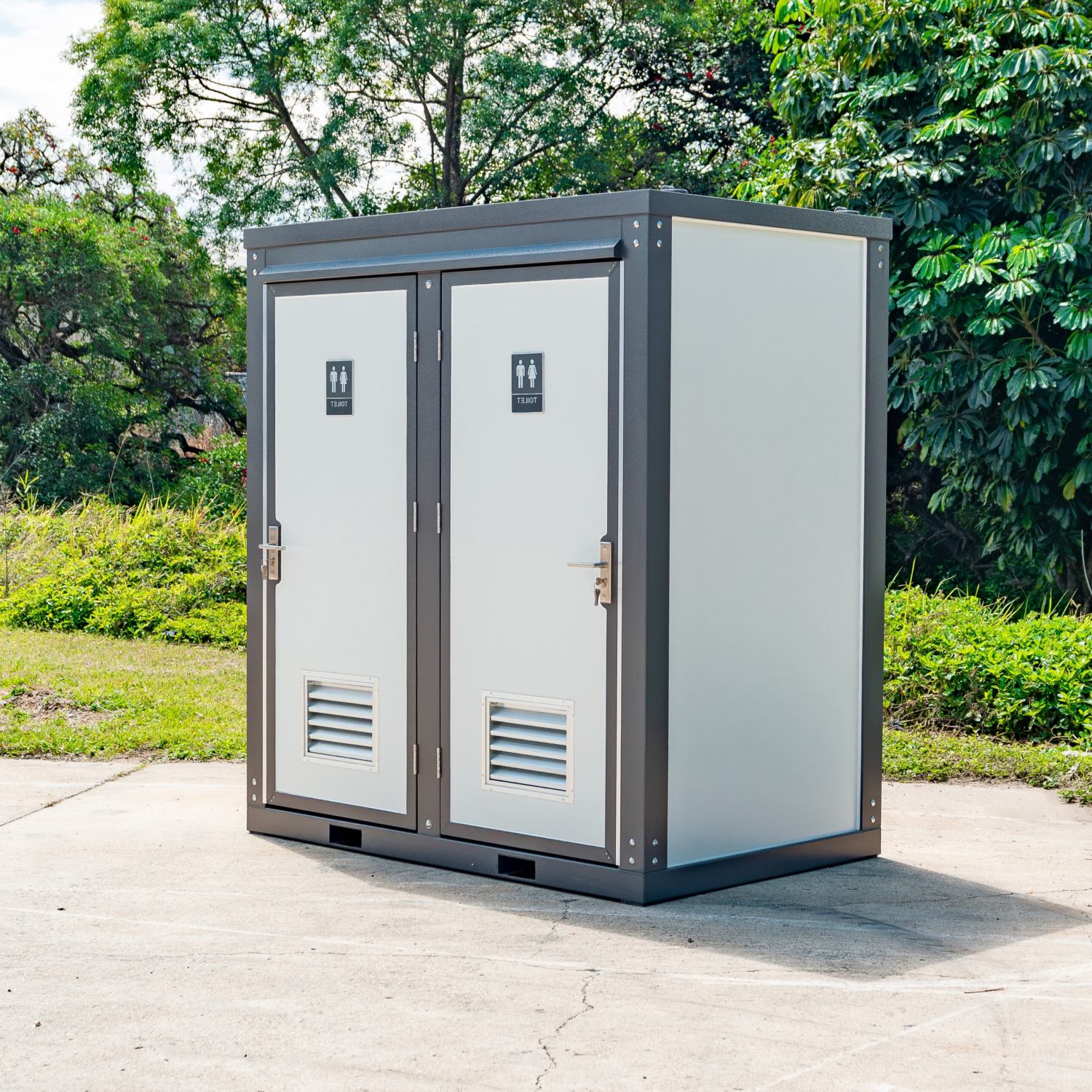 Bastone 2 Private Toilet Stalls Portable Restroom