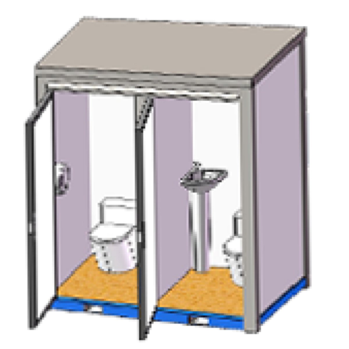 Bastone 2 Private Toilet Stalls Portable Restroom