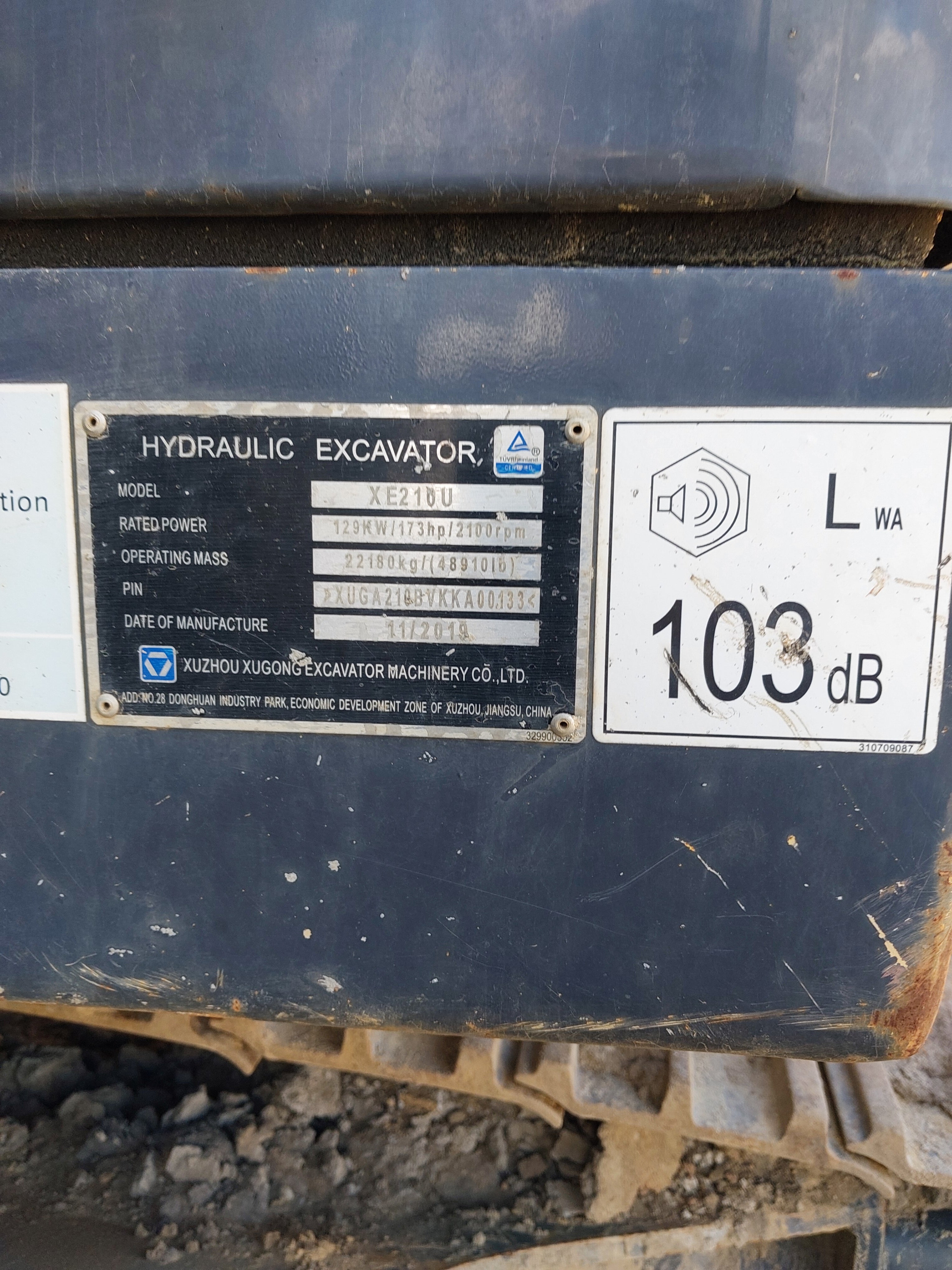 Used 2019 XuGong Excavator XCMG210U