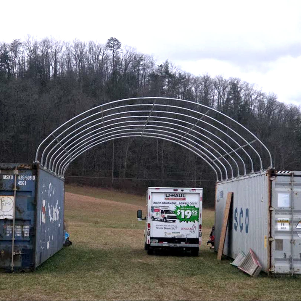Unused 20'x40' Shipping Container Canopy Shelter 300g(11oz) PE (MSRP: $2,399)