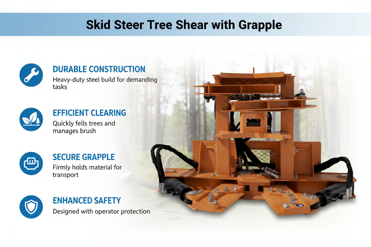 Unused Greatbear Skid Steer Tree shear with Grapple (MSRP: $9290)
