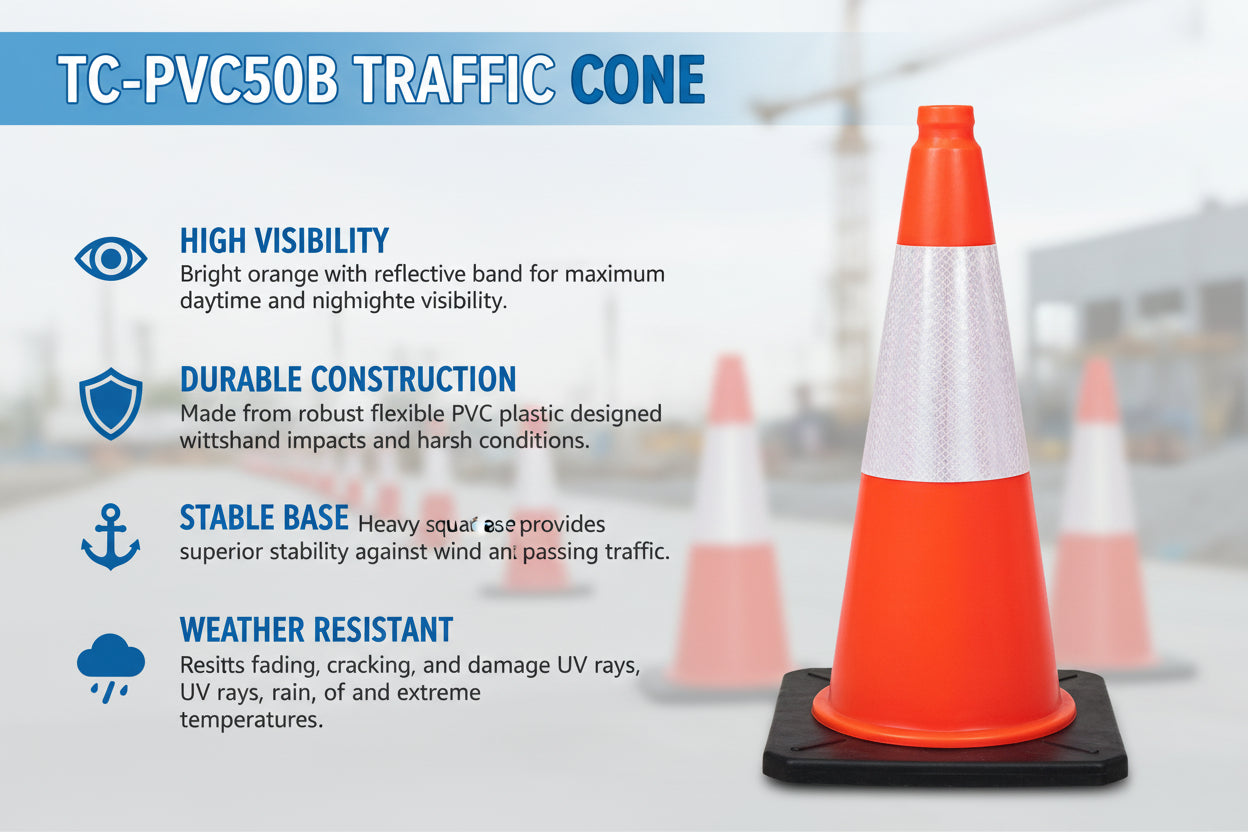Unused Steelman TC-PVC50B 50cm TRAFFIC CONE 1pc