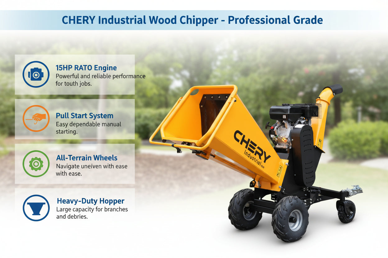 Wood chipper 15hp RATO with pull start
