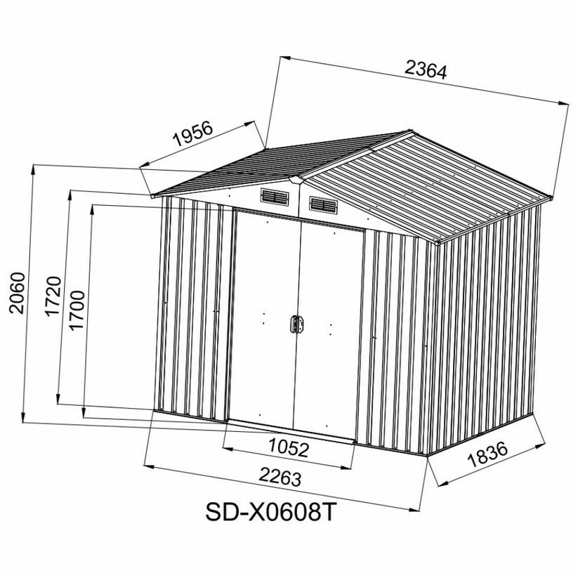 Unused Chery Industrial Garden Shed 6'x8'ft (MSRP: $399)