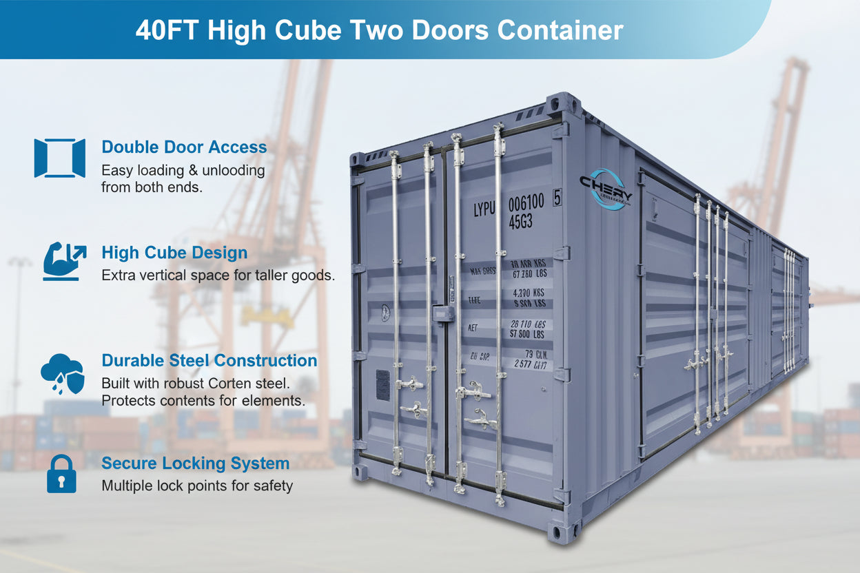 Unused High Cube Two Doors Container 40' with Logo (MSRP: $15,000)