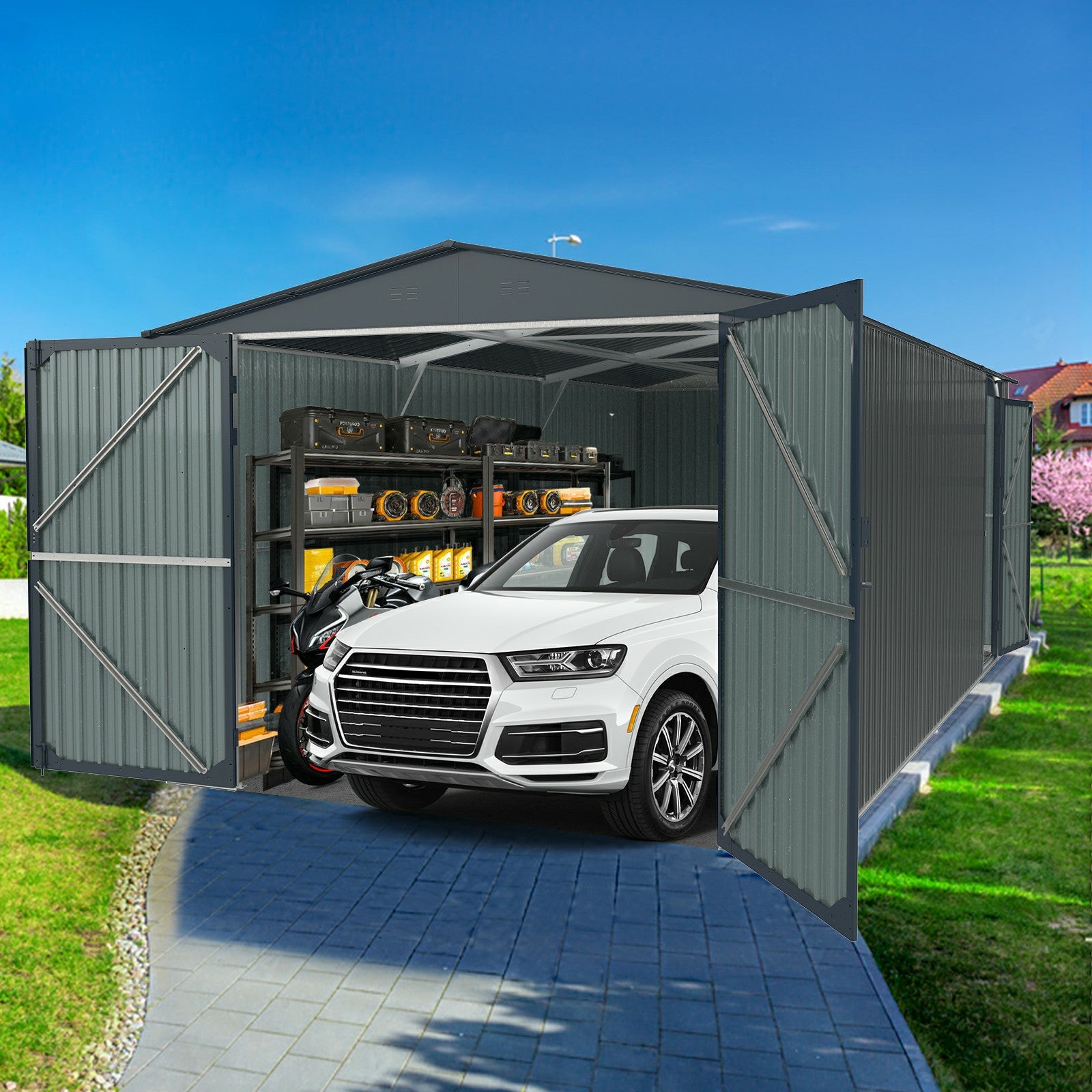 Heavy-Duty Car Garage shed 20x13ft