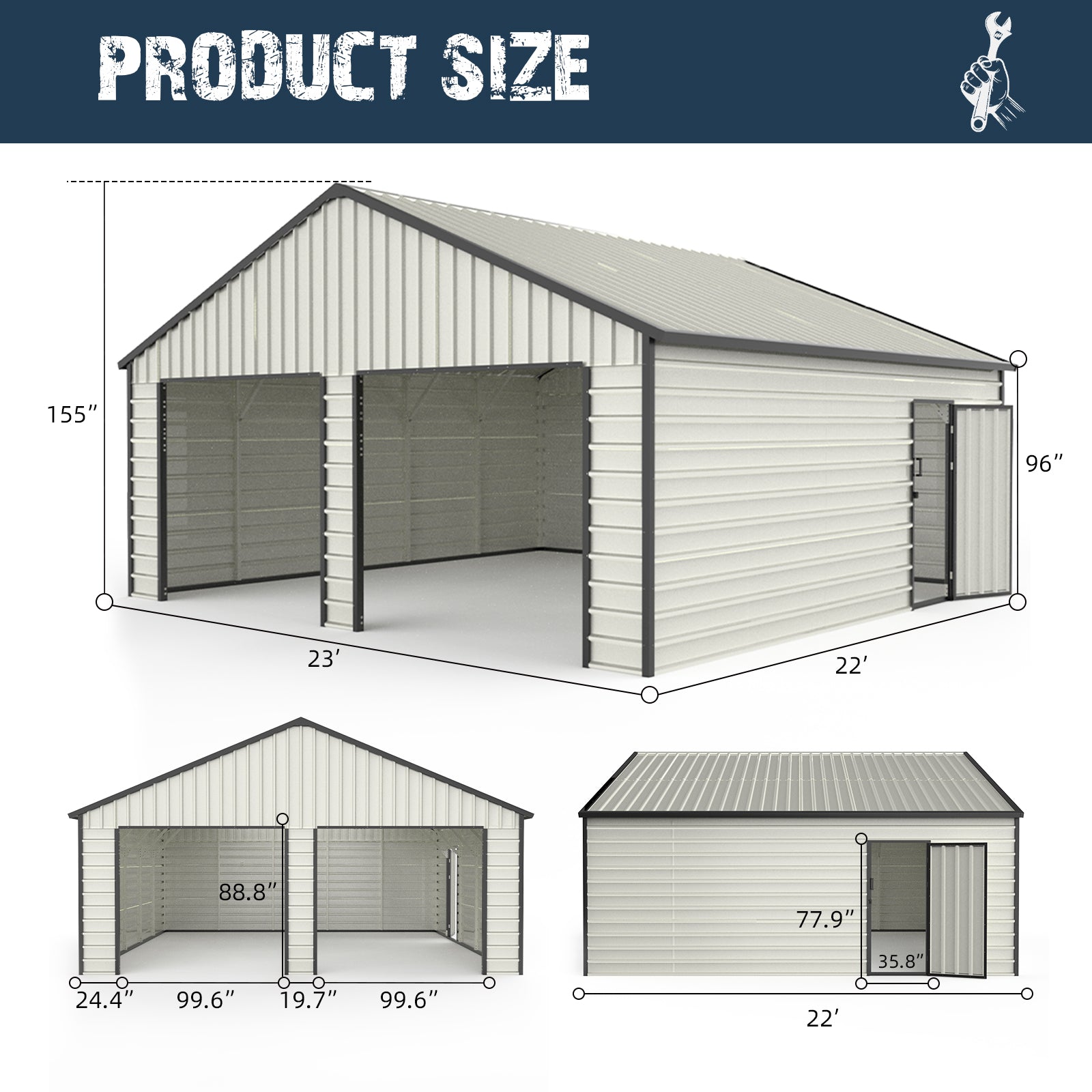 Unused Douxbebe Metal Shed 23x22FT (MSRP: $5,699)