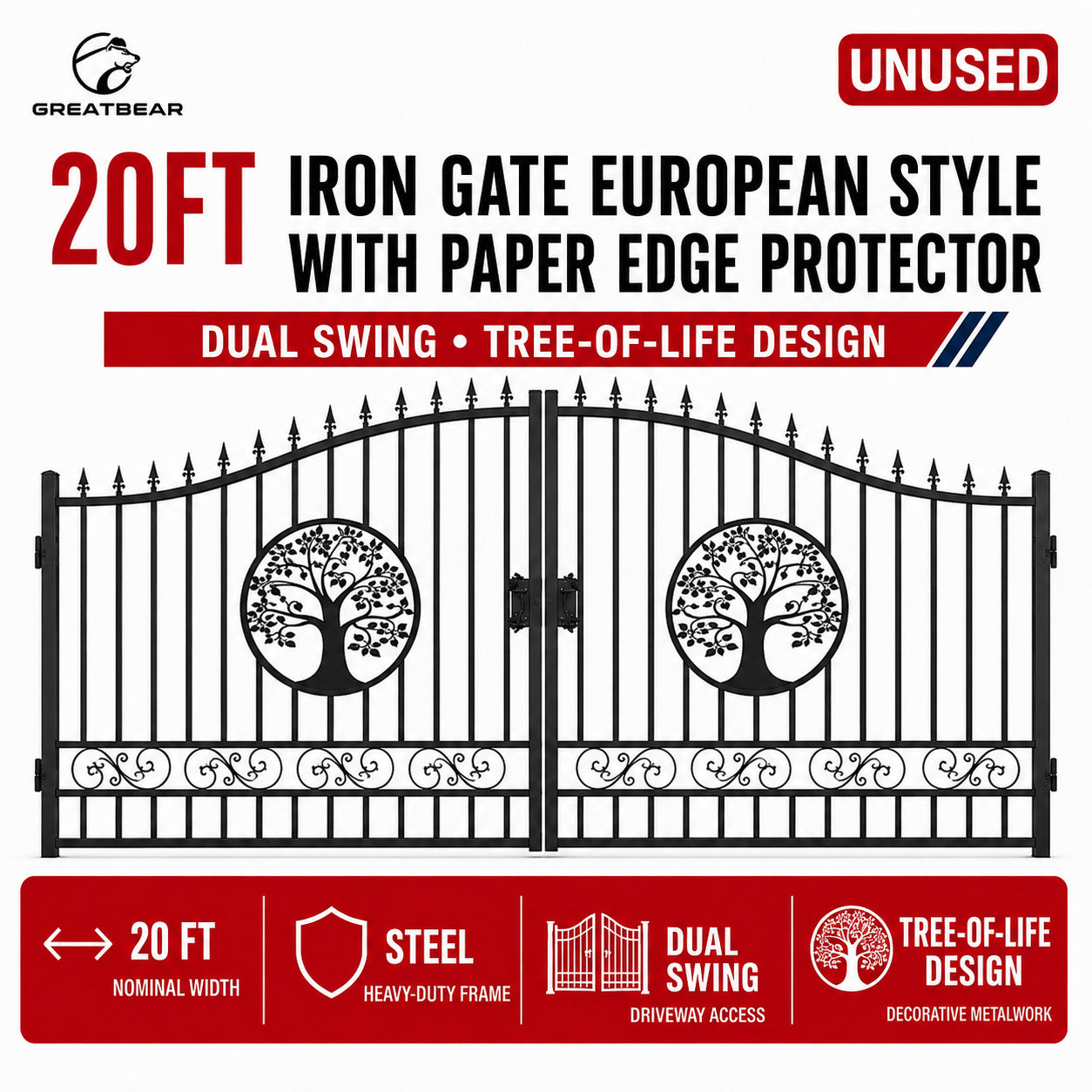 Unused Greatbear Iron Gate 20'- tree - EPE foam (MSRP: $2,300)