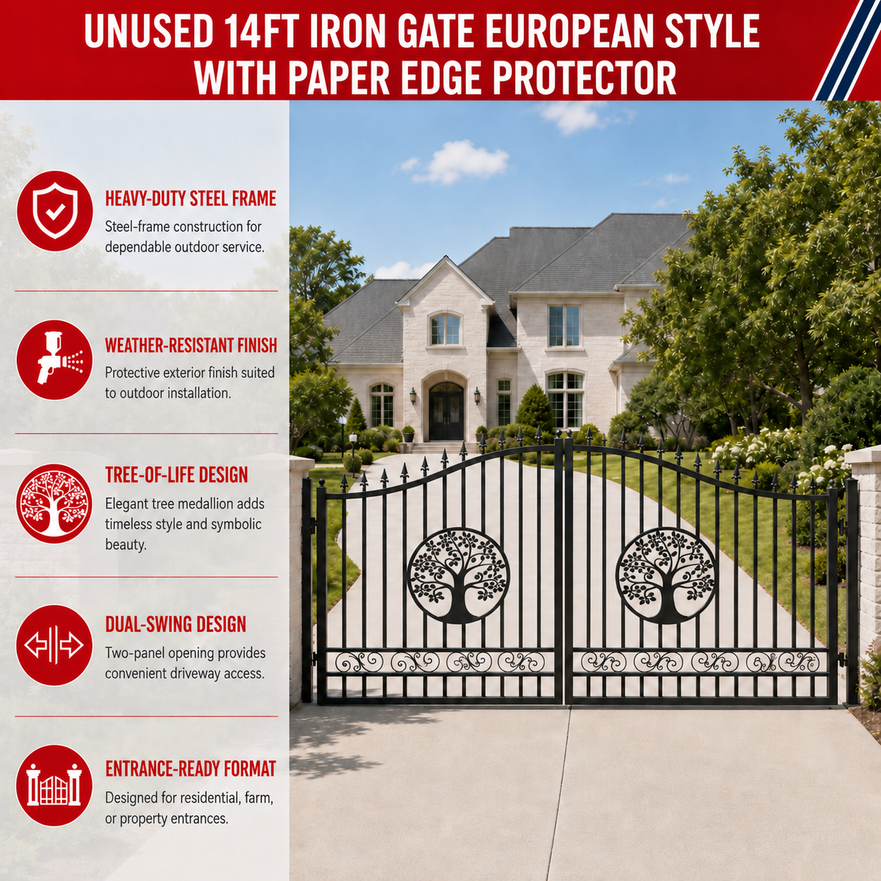 Unused Greatbear Iron Gates 14' -tree no metal ball - EPE foam (MSRP: $2,200)