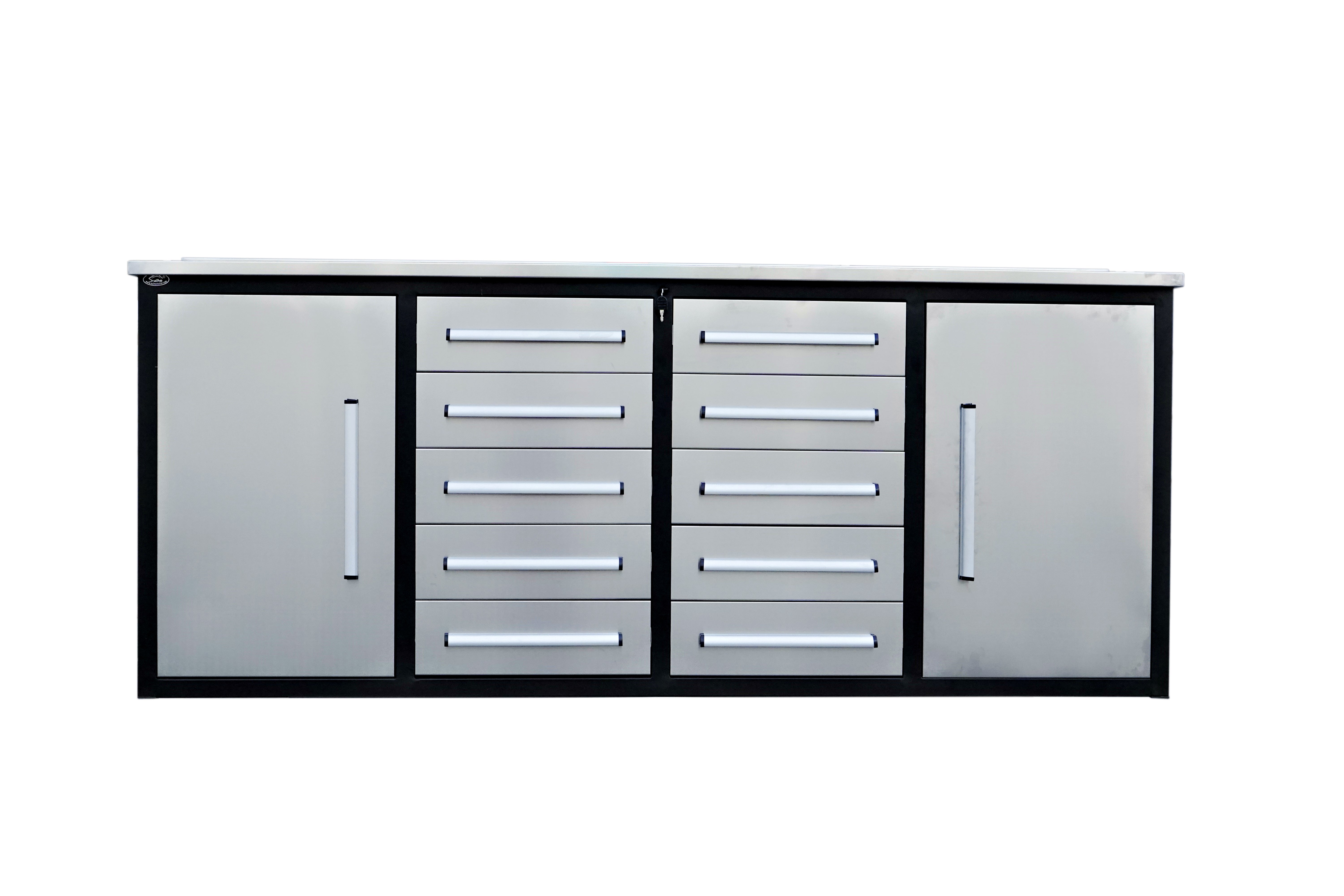 Unused Chery Industrial Work Bench. 7ft-10D-2 Stainless Steel (MSRP: $2,599)
