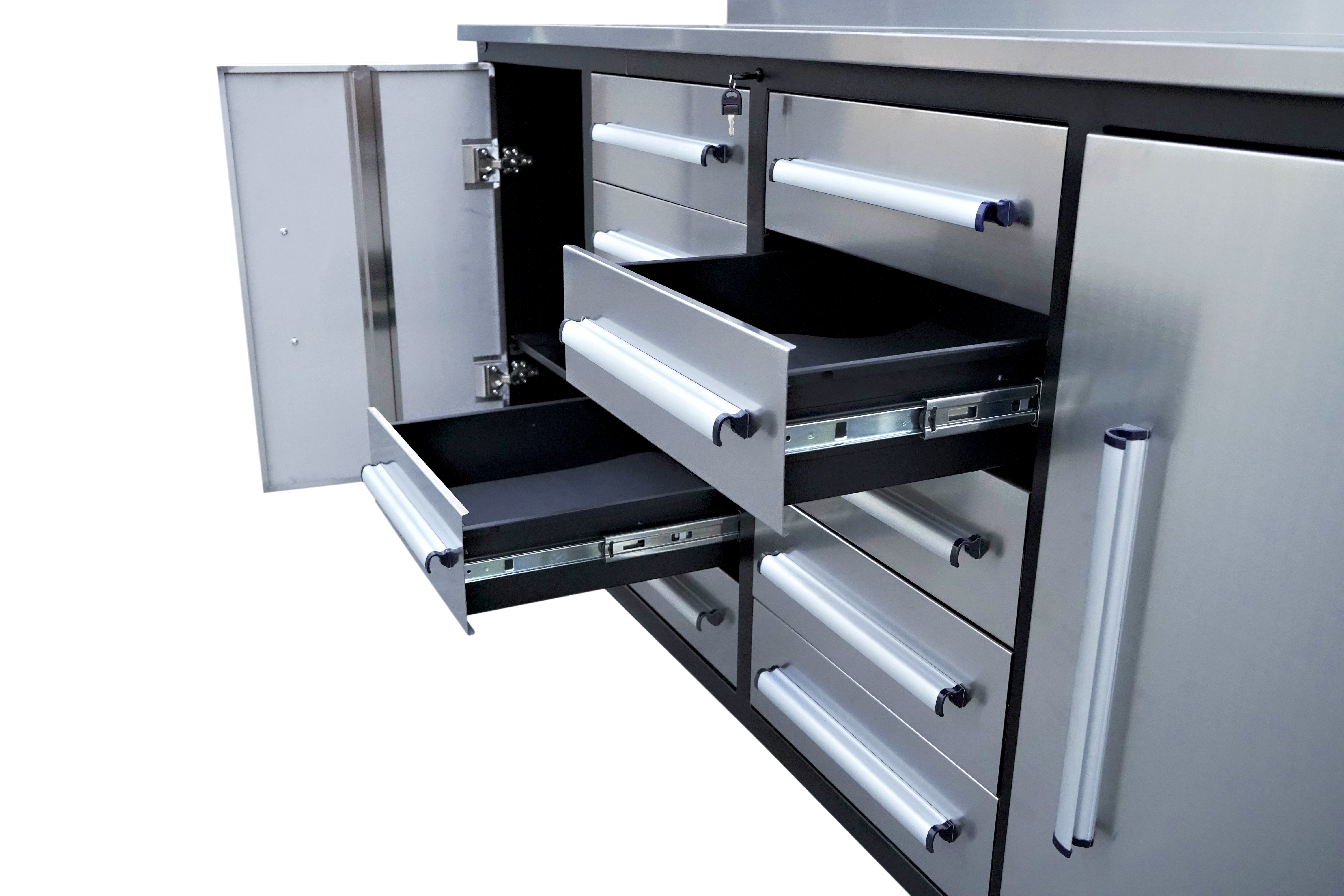 Unused Chery Industrial Work Bench. 7ft-10D-2 Stainless Steel (MSRP: $2,599)