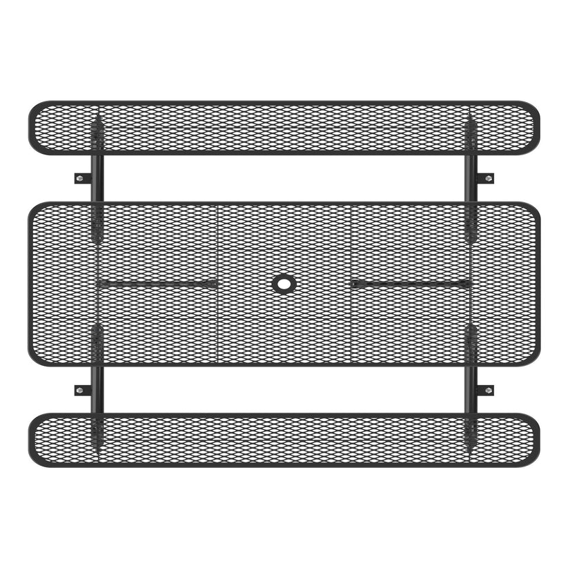 Unused 8ft picnic table with umbrella hole Black box 1 (MSRP: $950)