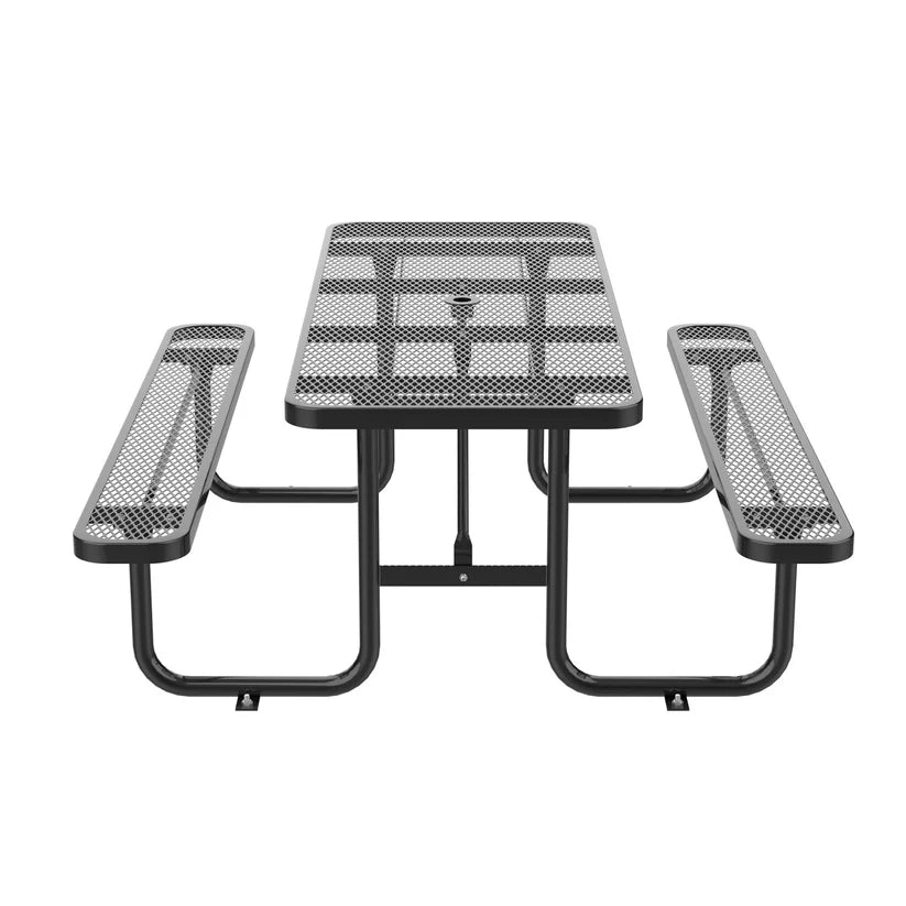 Unused 8ft picnic table with umbrella hole Black box 1 (MSRP: $950)