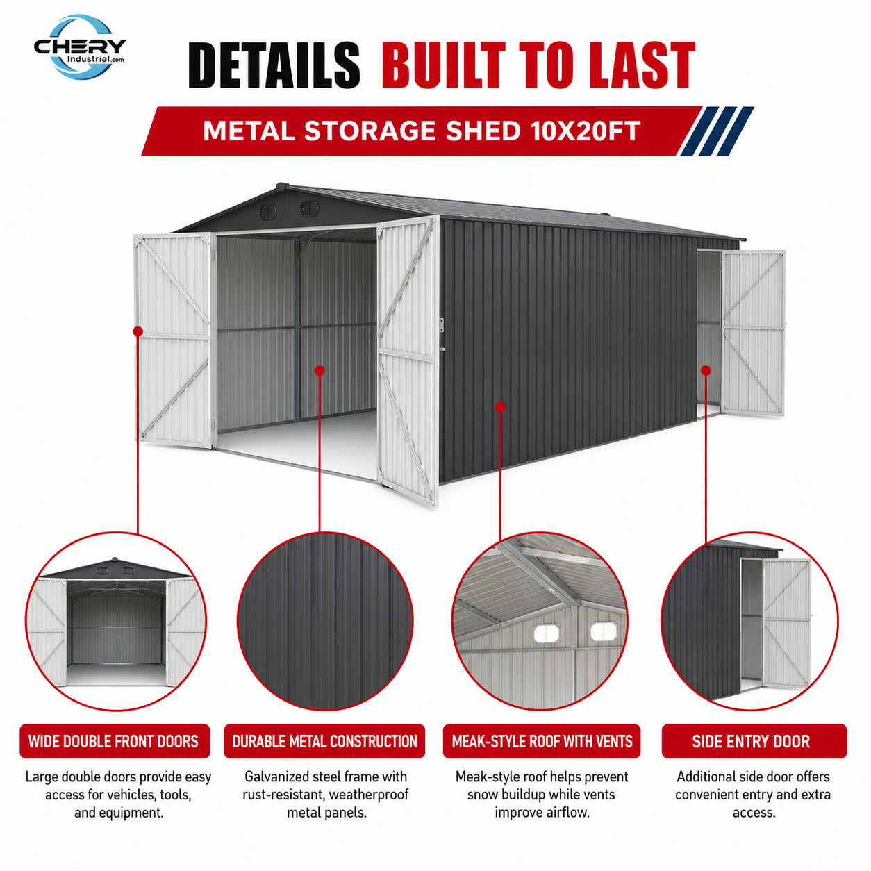Metal Storage Shed 10x20 ft (MSRP: $1,999)