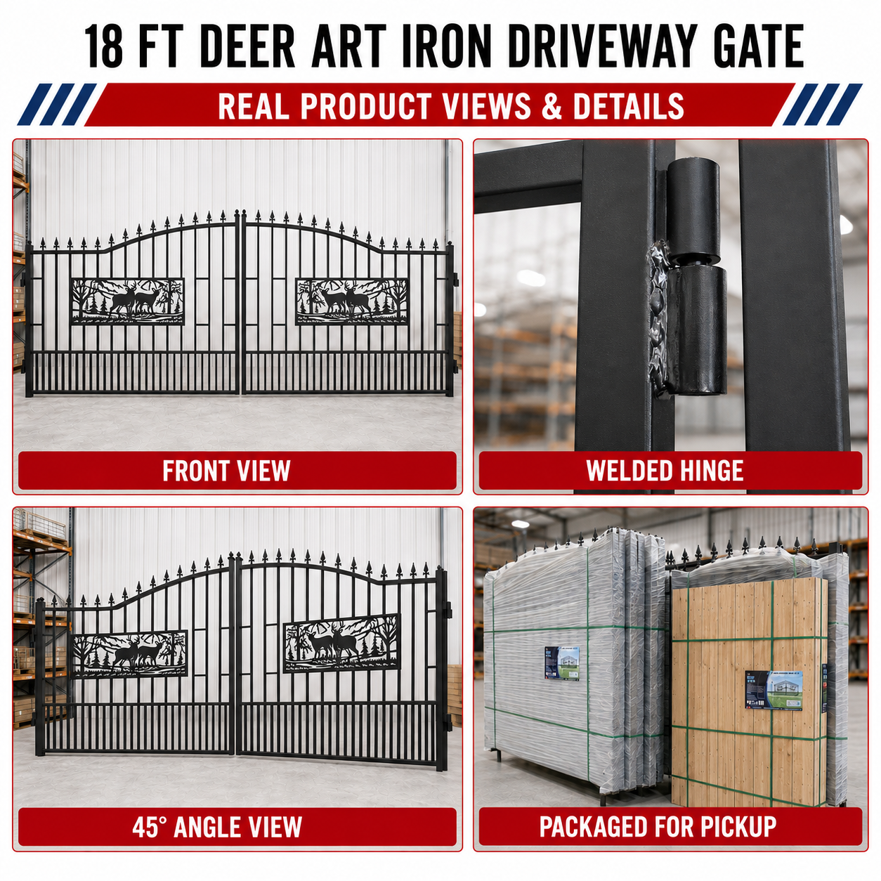 Unused Geatbear iron gate 18ft Deer in rectangular figure - EPE foam (MSRP: $1,800)