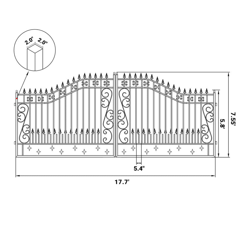 Unused Greatbear 18ft Iron Gate. artwork Star in the Middle - EPE foam (MSRP: $2,400)
