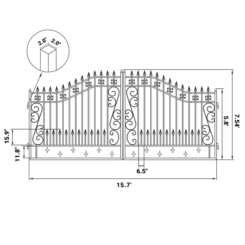 Unused Greatbear 16ft Iron Gate. artwork Star in the Middle - EPE foam (MSRP: $2,300)