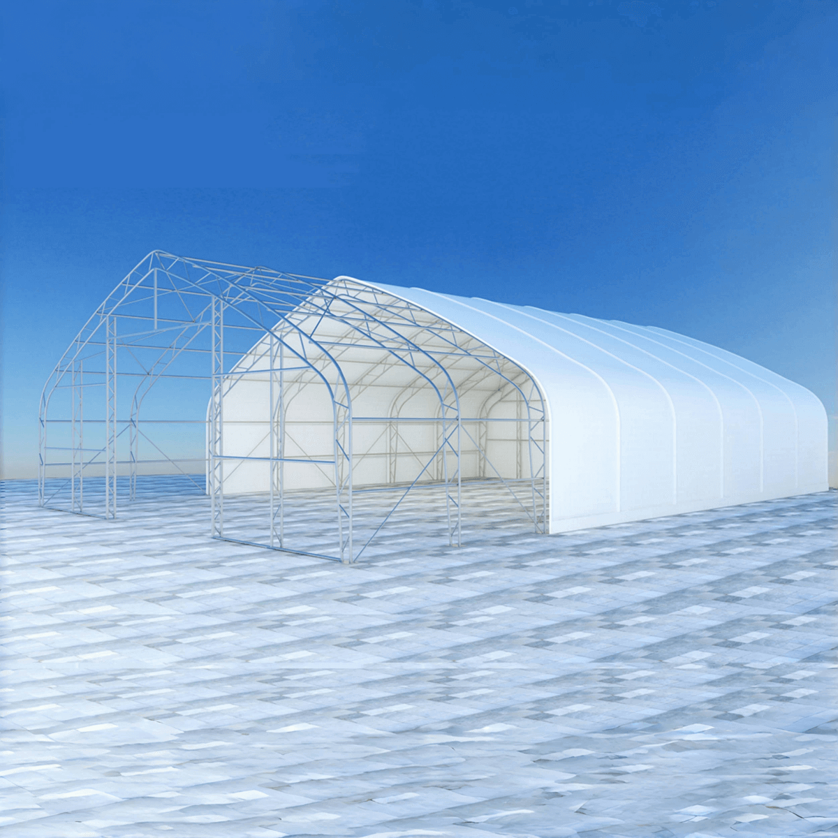 Double Truss Storage Shelter W40'xL80'xH23'