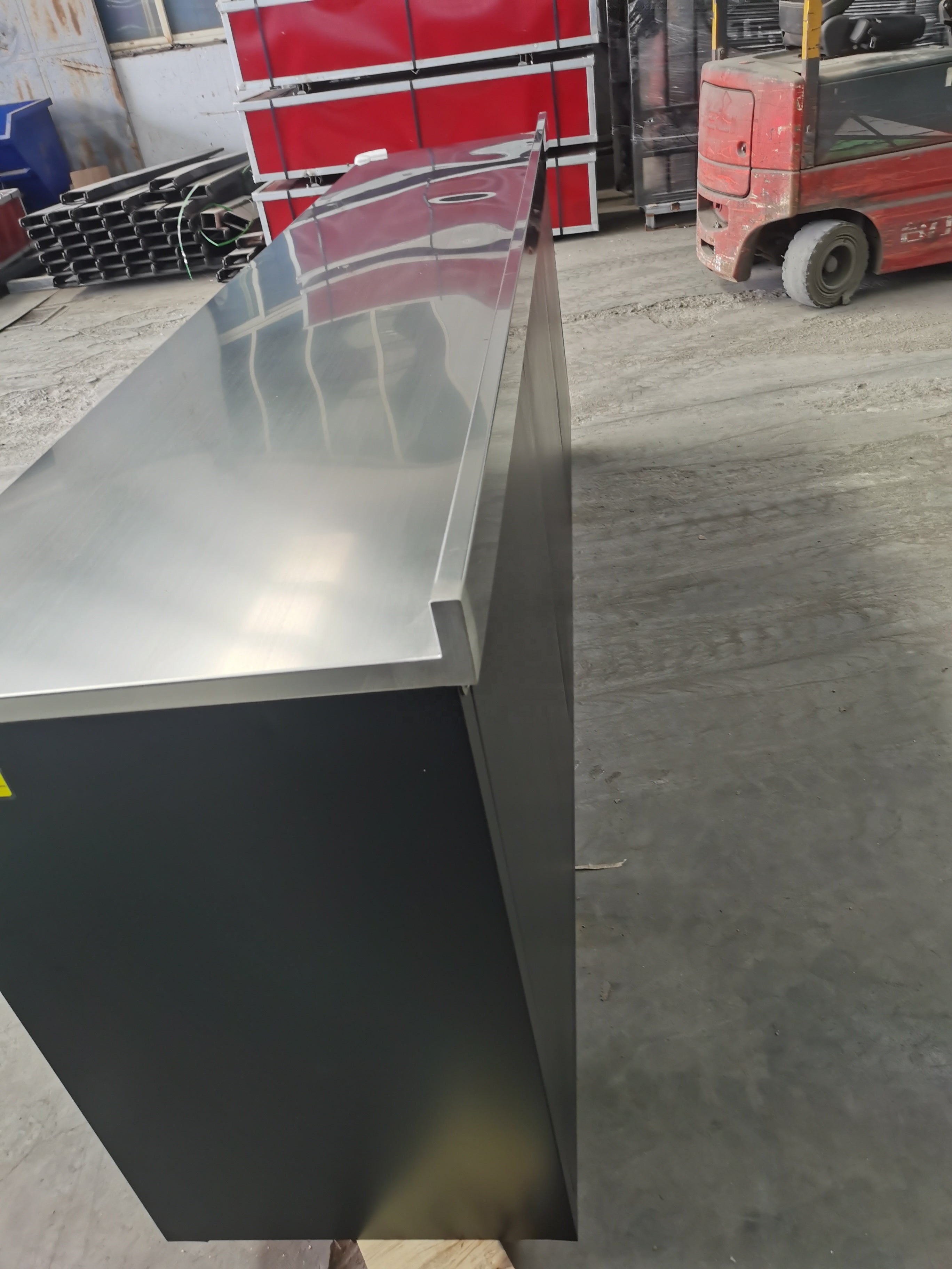 Unused Chery Industrial Work Bench. 10ft-30D Stainless Steel (MSRP: $3899)