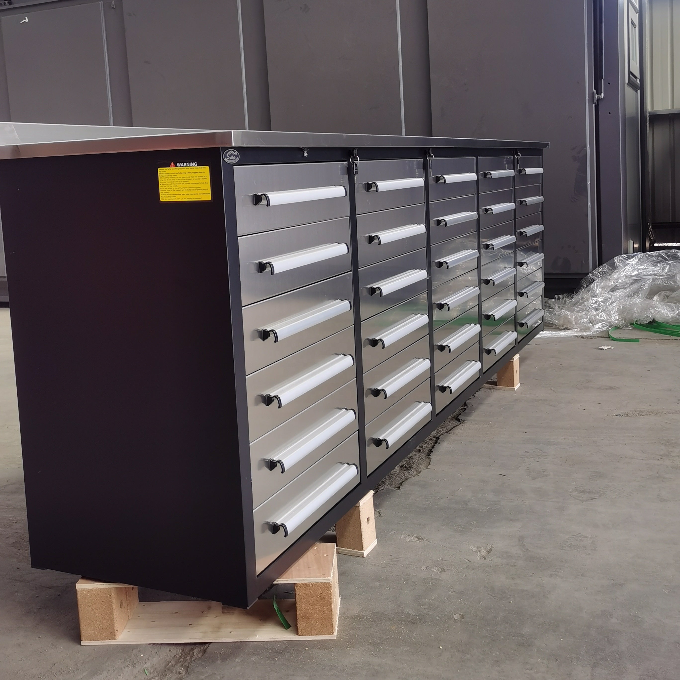 Unused Chery Industrial Work Bench. 10ft-30D Stainless Steel (MSRP: $3899)