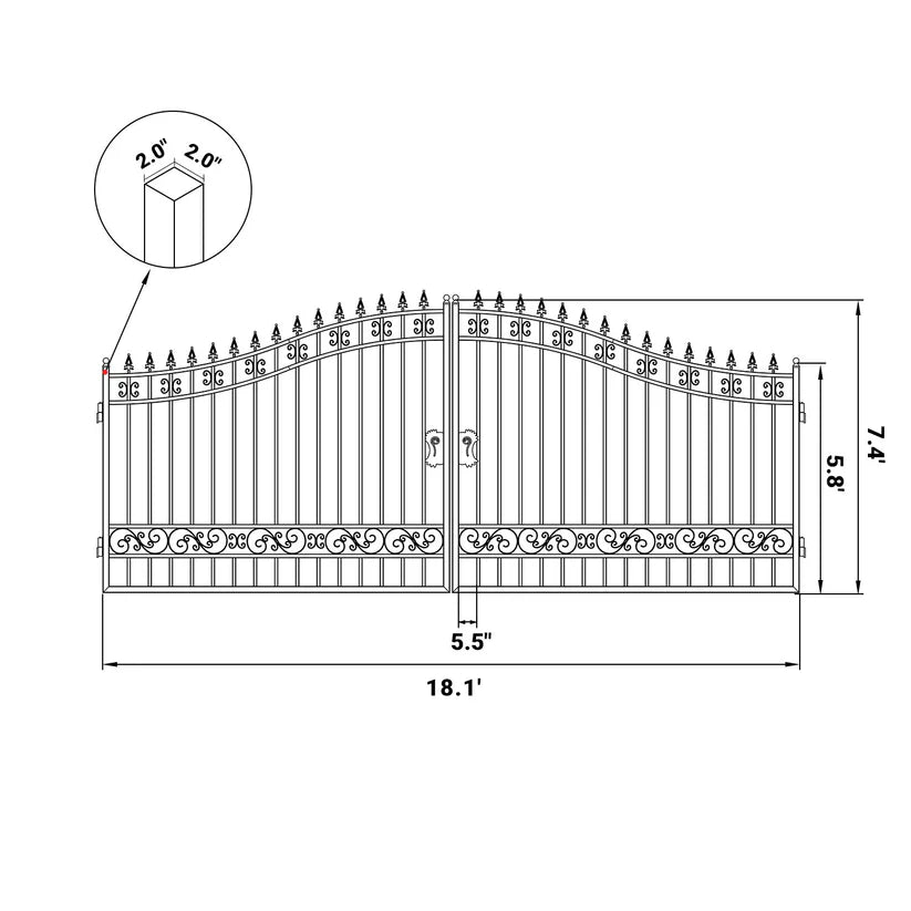 Unused Greatbear 18ft lron Gate. General Style. no decor - EPE foam (MSRP: $2,400)
