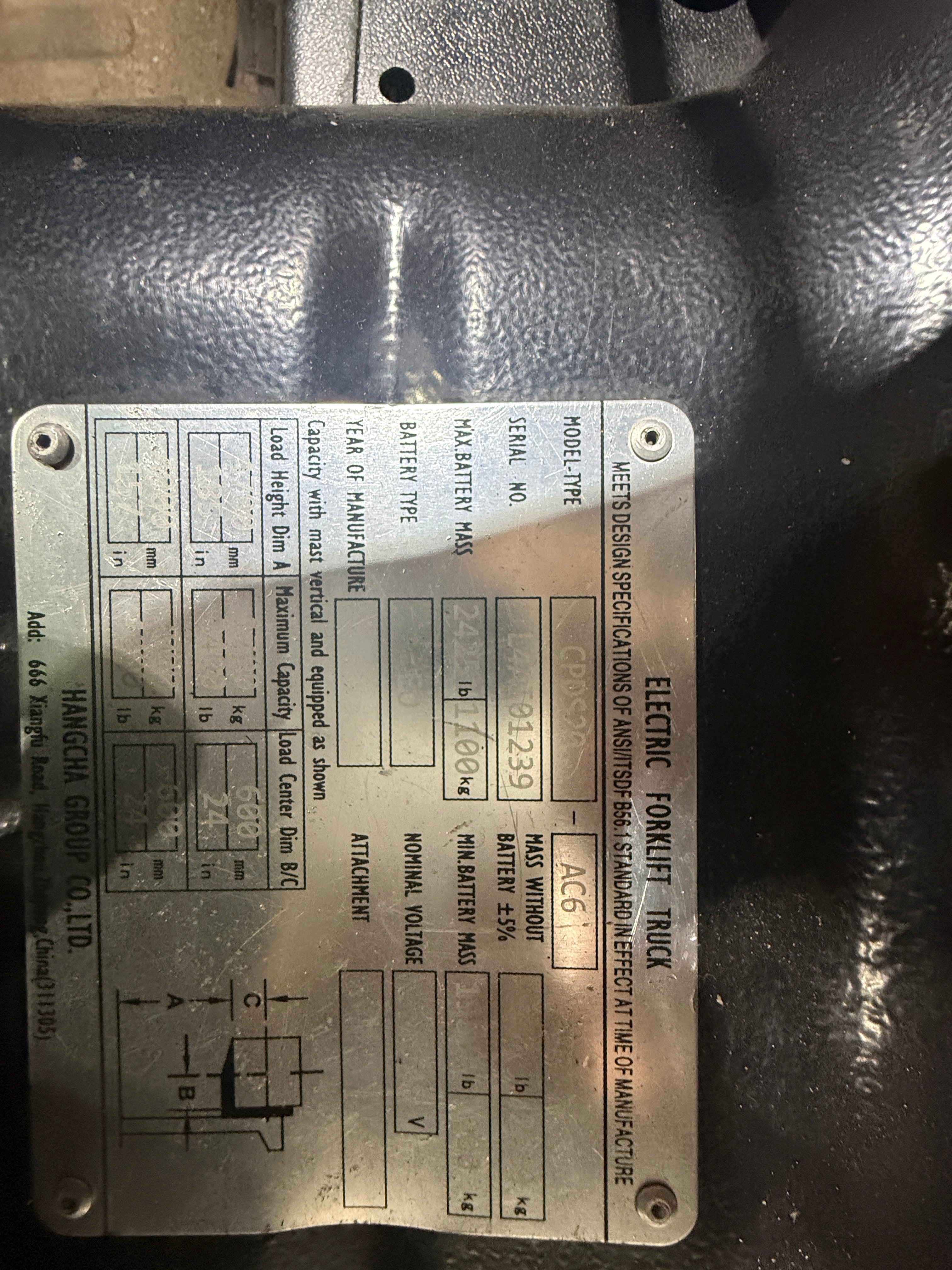 Used Forklift Hangcha CPDS20-AC6