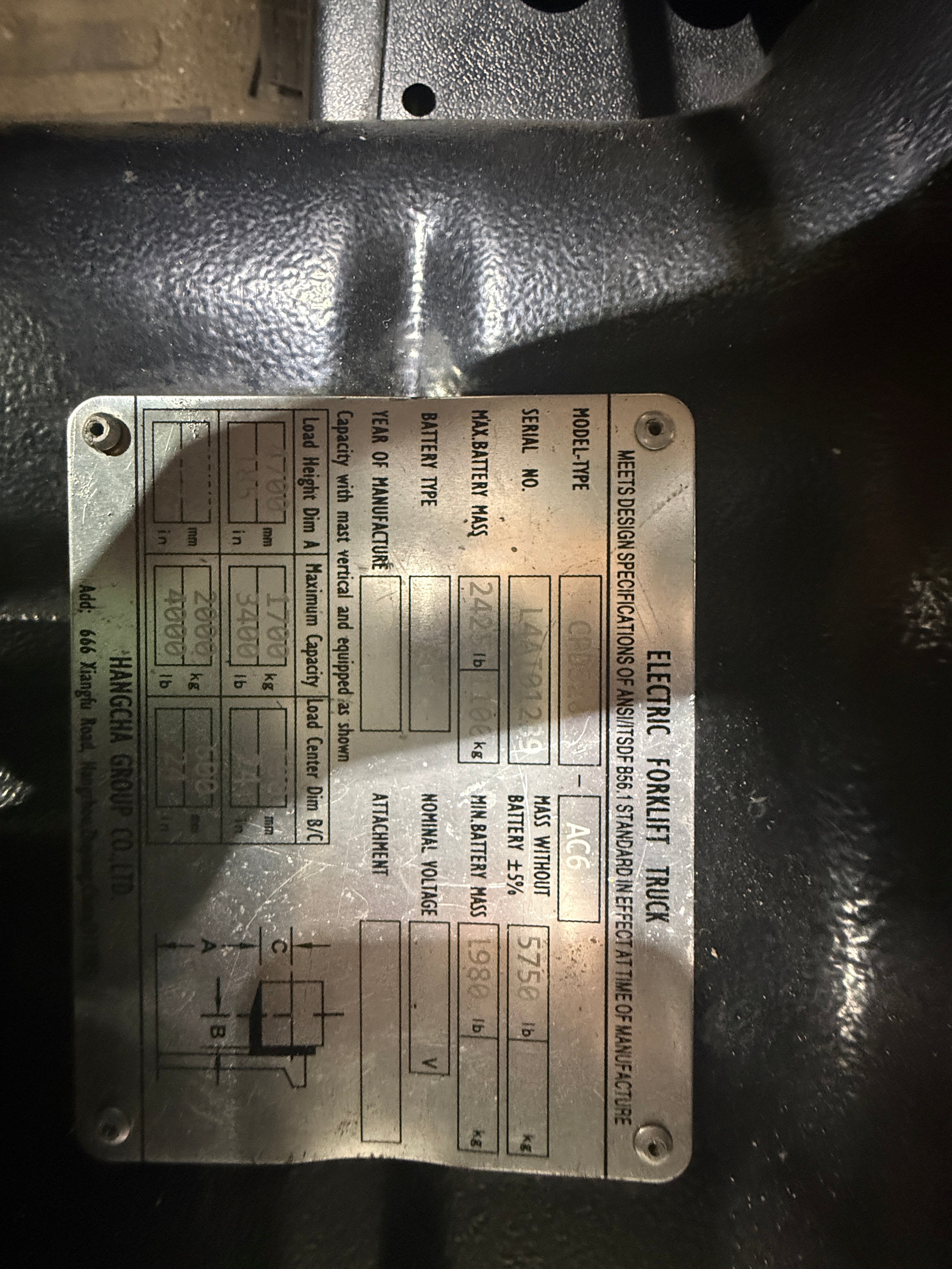 Used Forklift Hangcha CPDS20-AC6