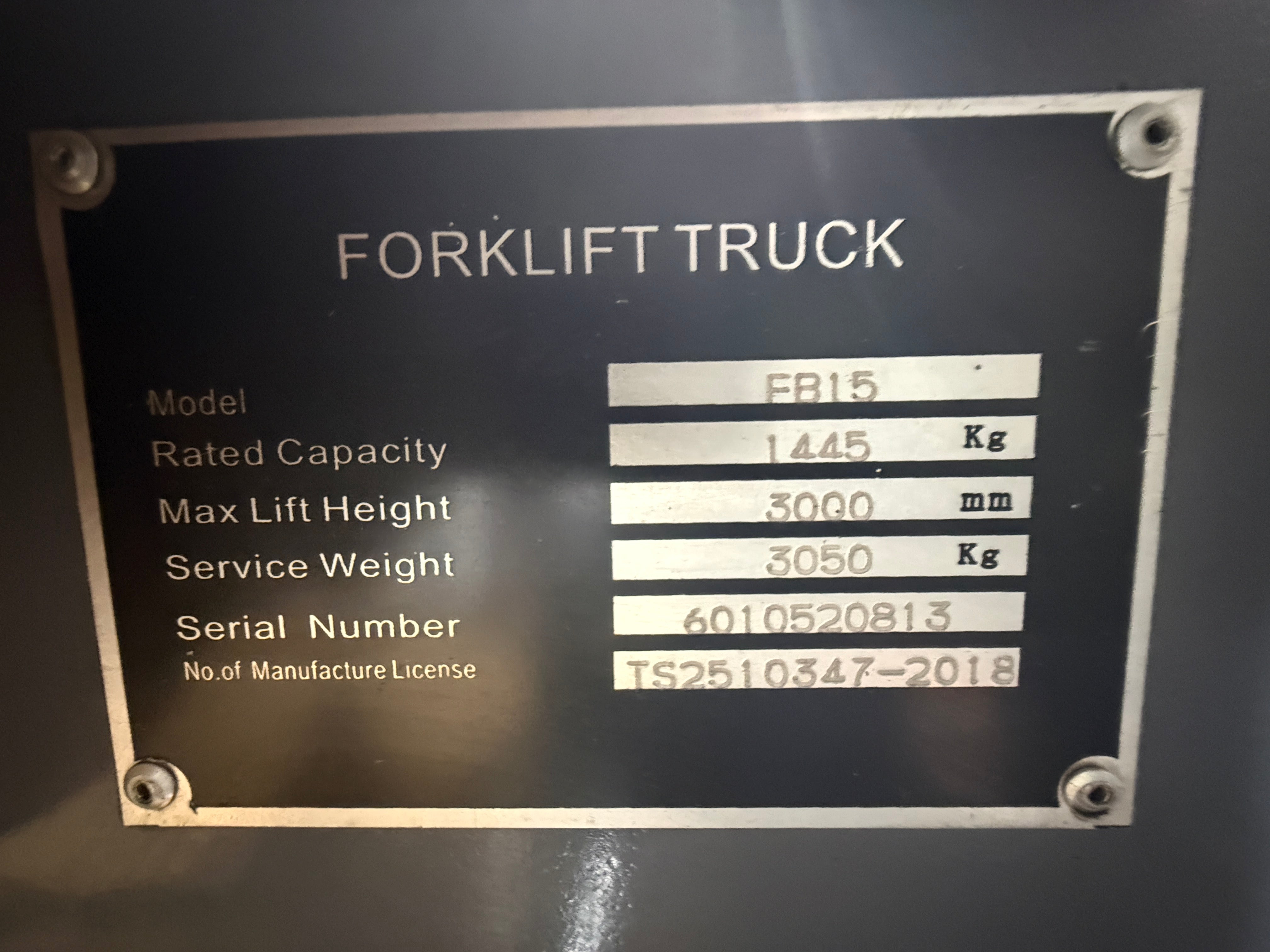 Used Forklift Zoomlion FB15