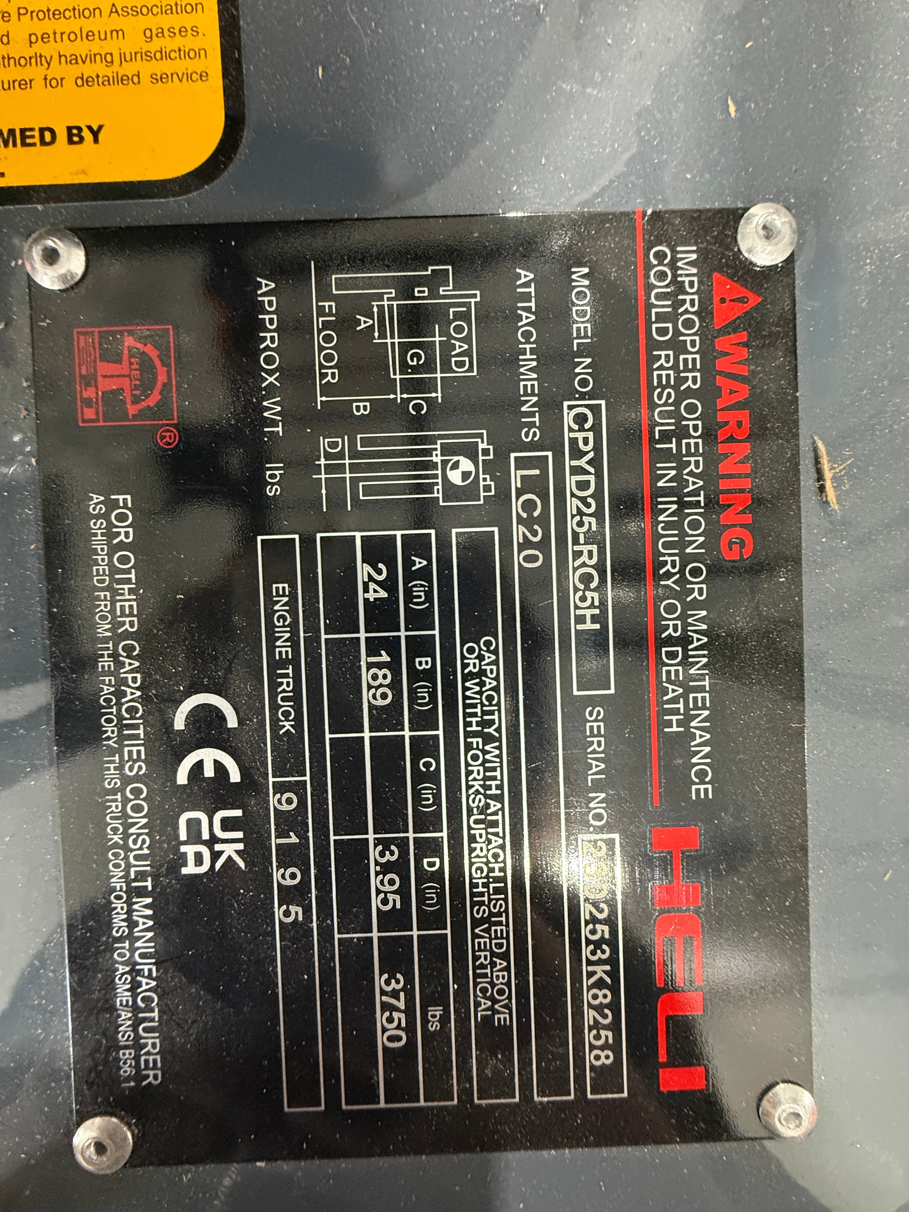 Unused Forklift Heli CPYD25-RC5H