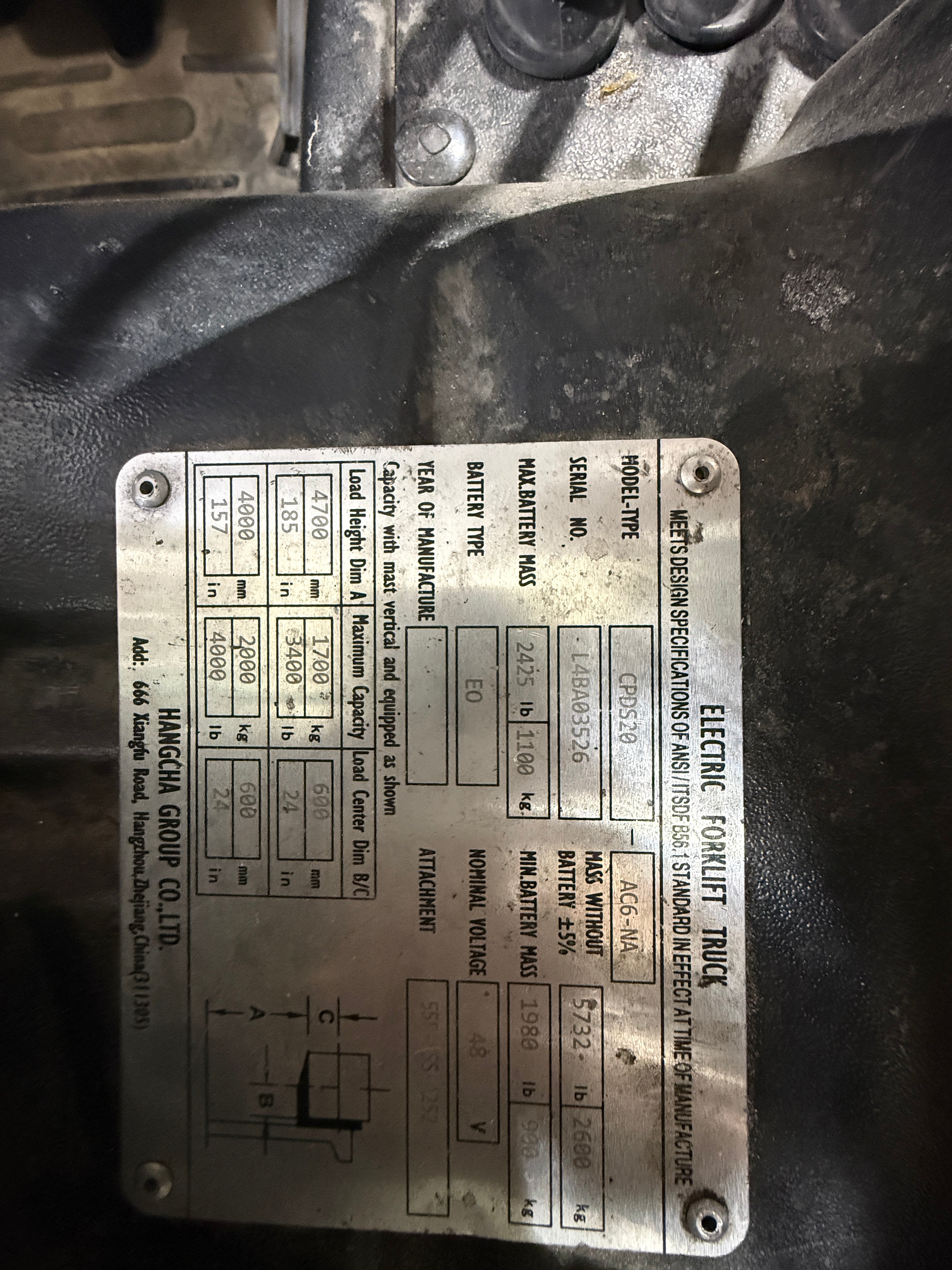 Used Hangcha A20/CPDS20 Electric Forklift