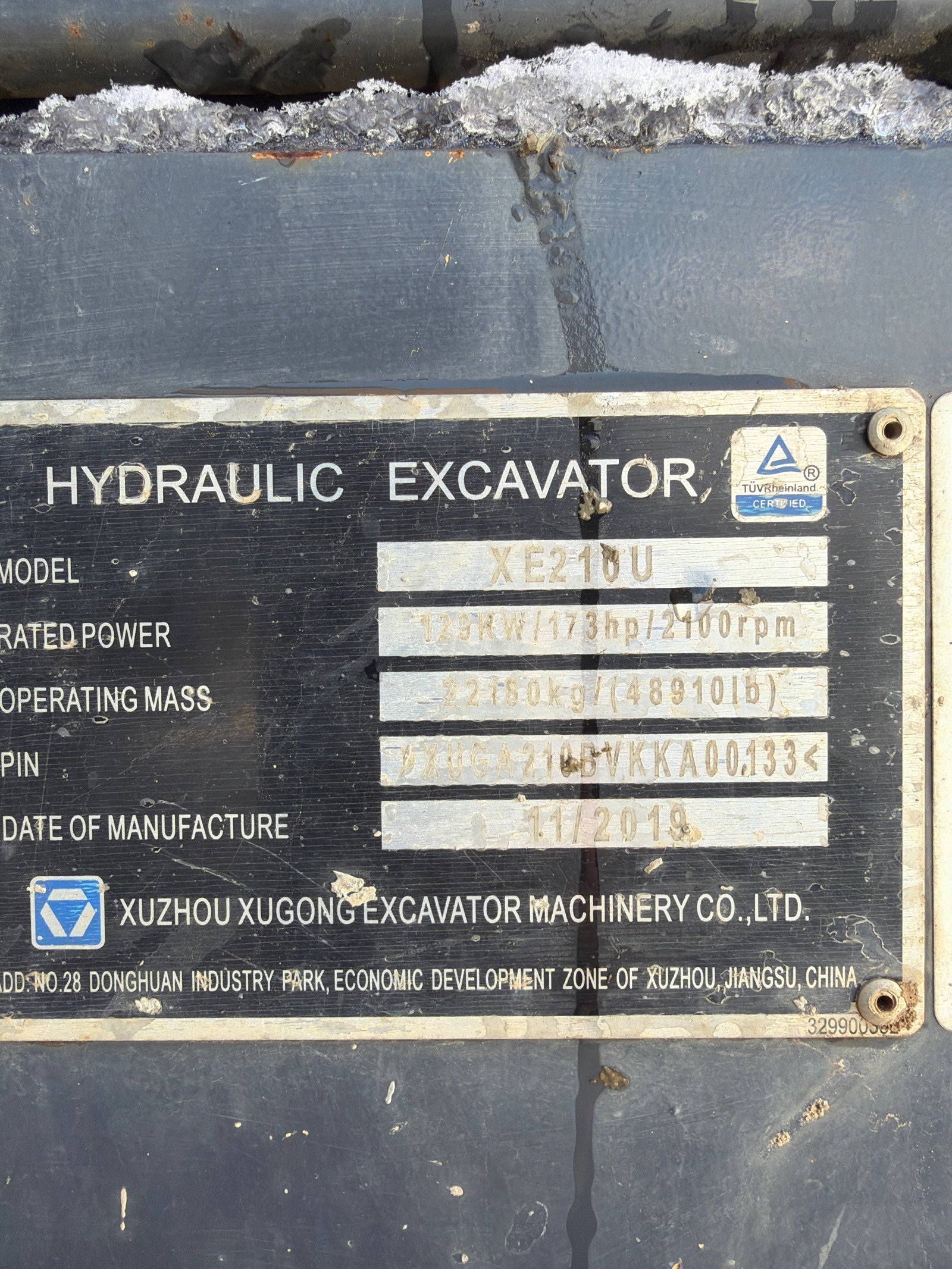Used 2019 XuGong Excavator XCMG210U