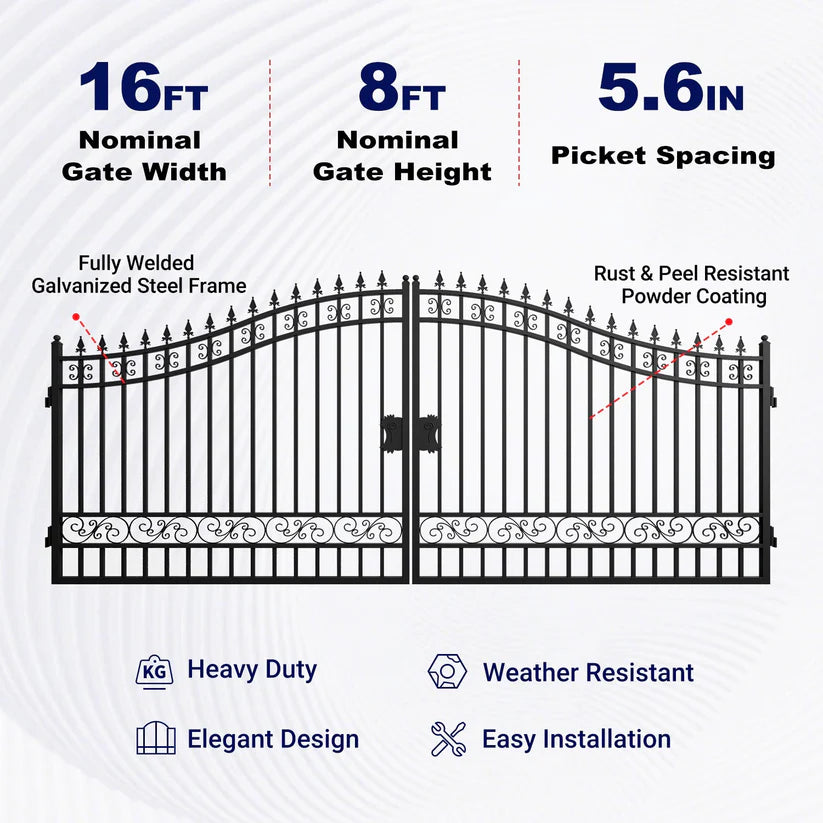 Unused Greatbear 16ft lron Gate. General Style. no decor - EPE foam (MSRP: $2,300)