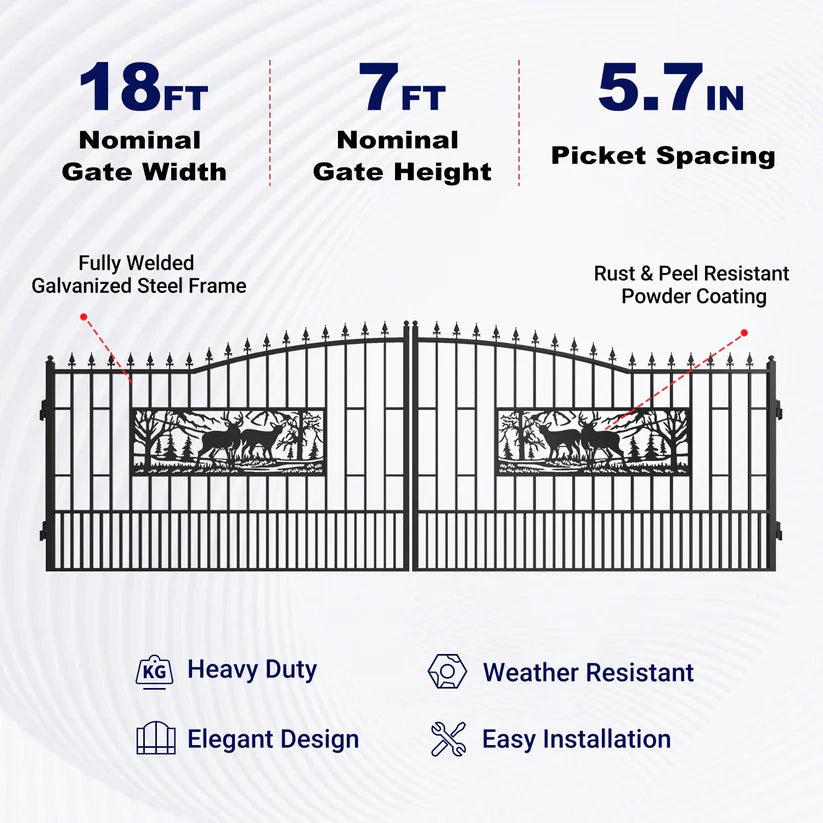 Unused Geatbear iron gate 18ft Deer in rectangular figure - EPE foam (MSRP: $1,800)