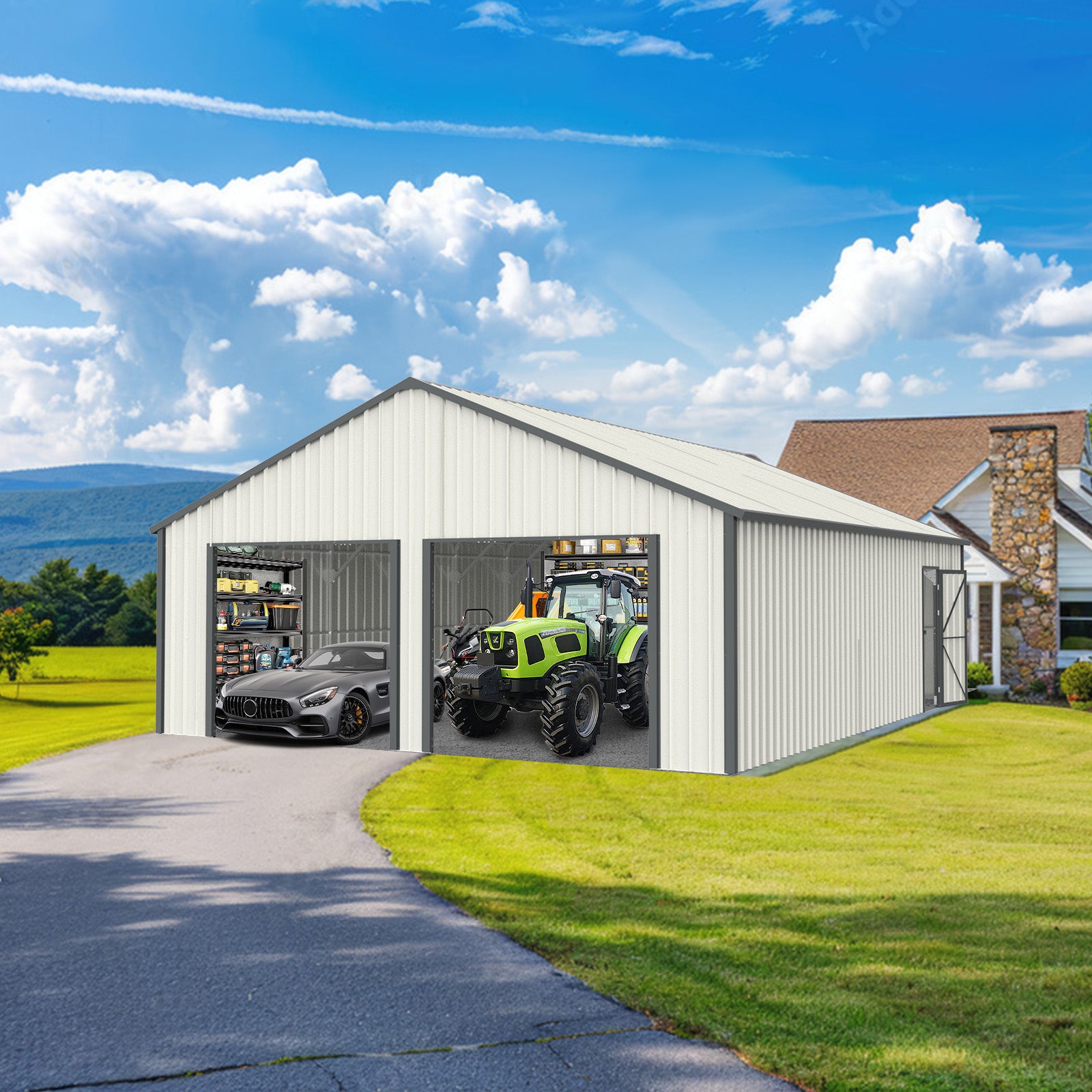 Unused Douxebebe Metal Shed 25x33FT (MSRP: $7,200)